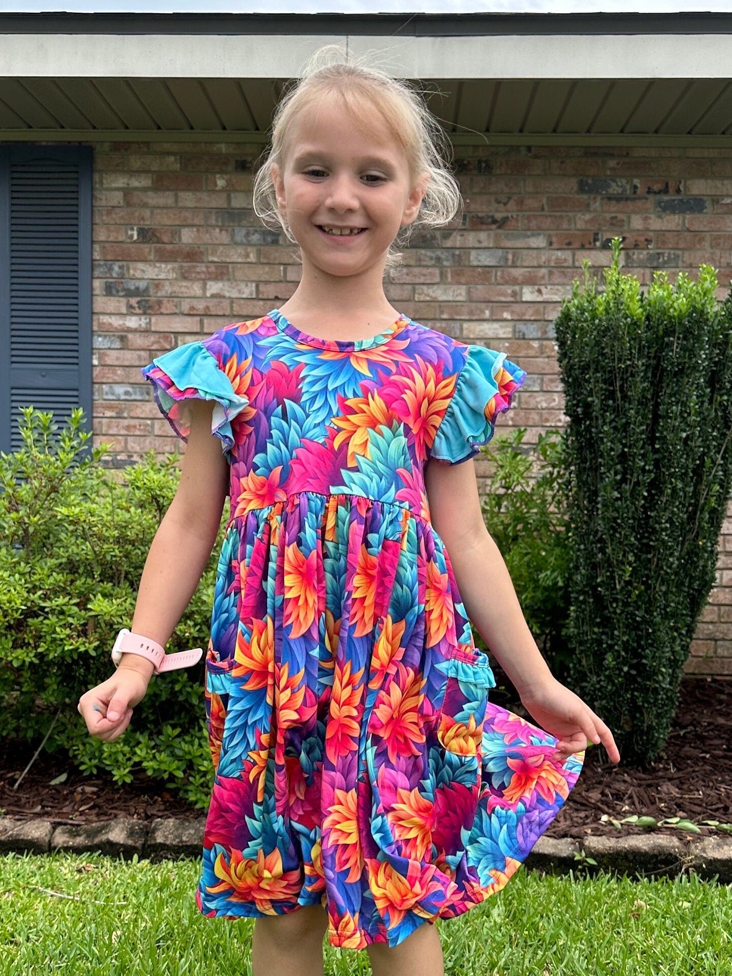 Floral Flutter Twirl Dress