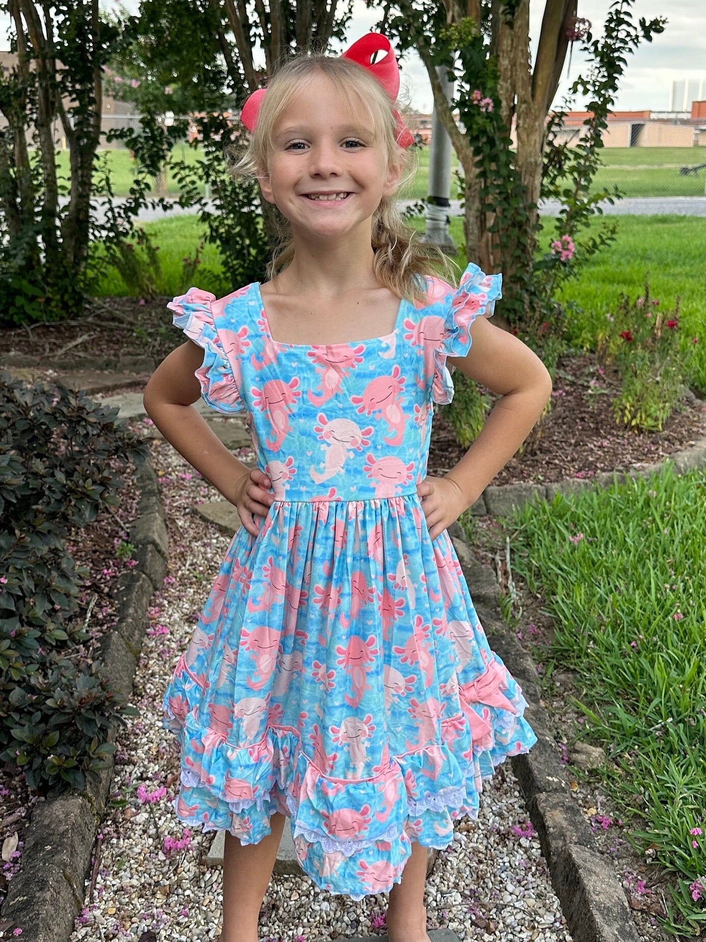 Ruffle and Lace Axolotl Twirl Dress