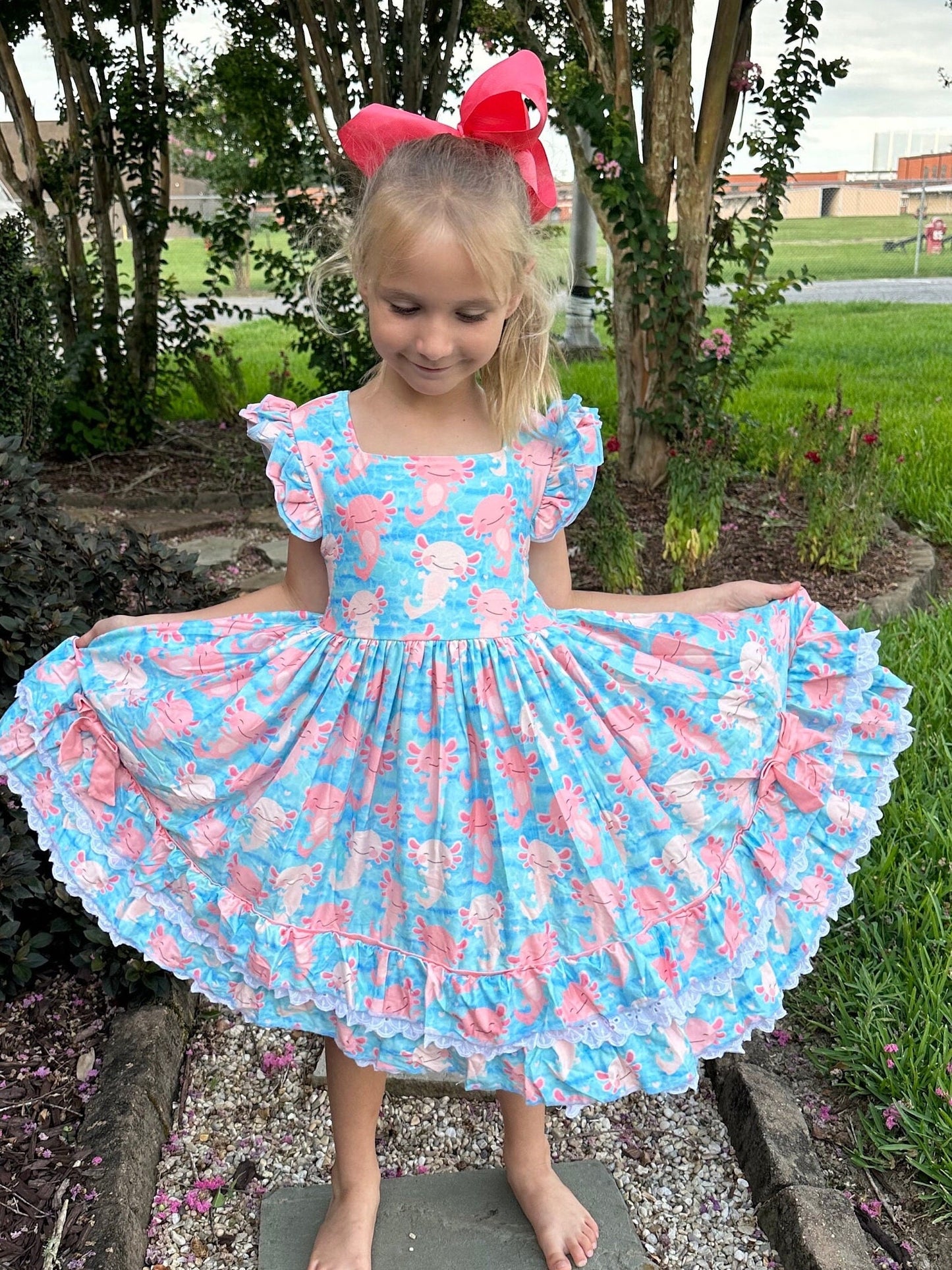 Ruffle and Lace Axolotl Twirl Dress