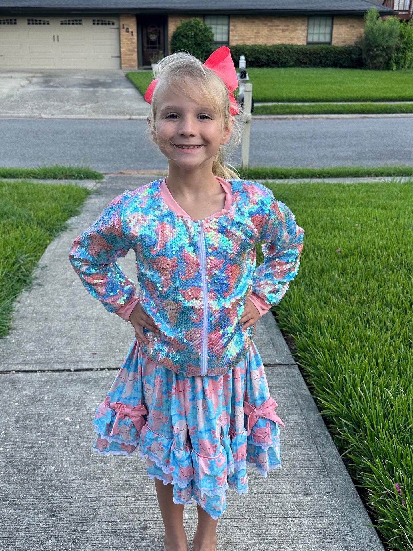 Ruffle and Lace Axolotl Twirl Dress