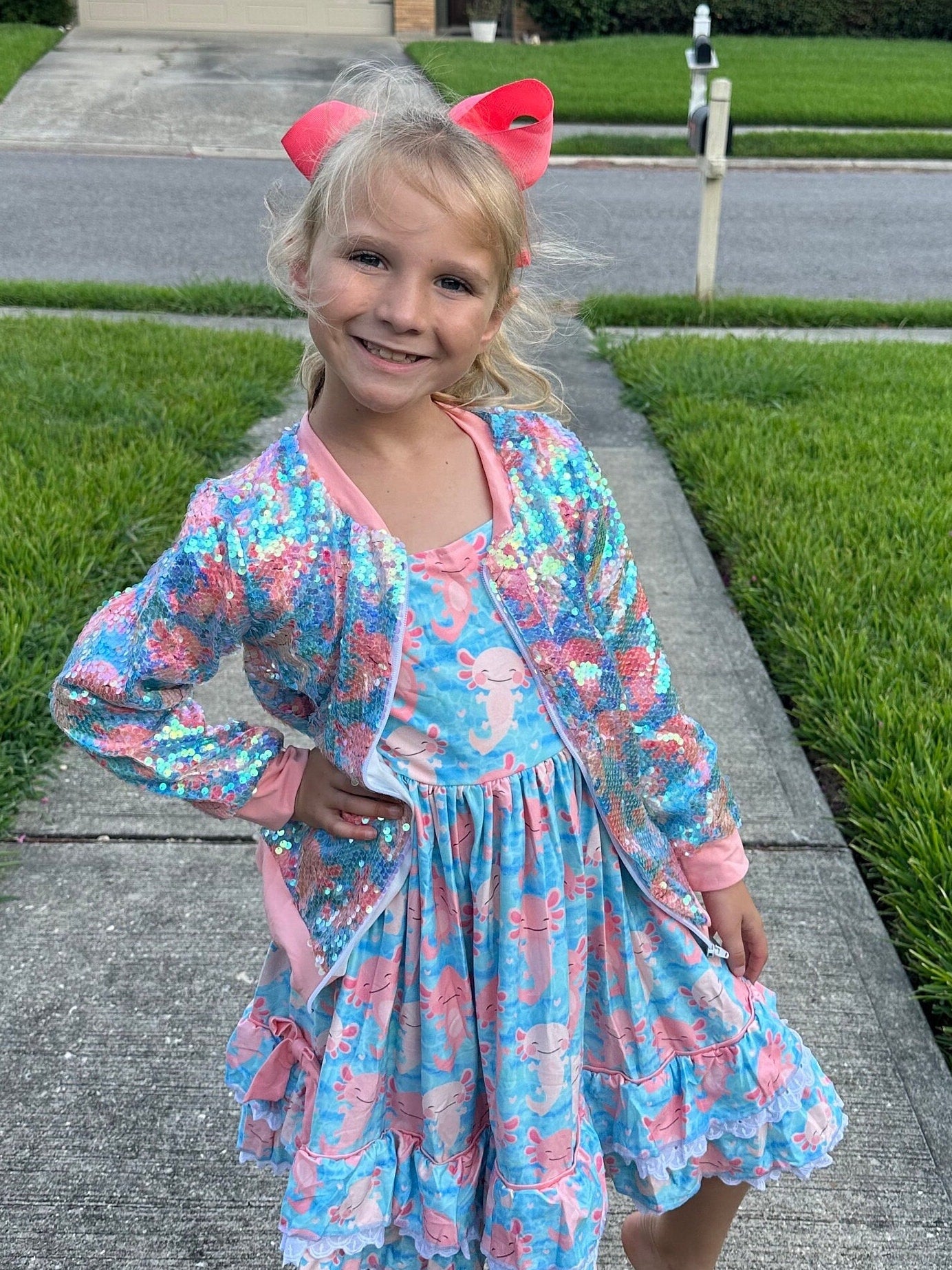 Ruffle and Lace Axolotl Twirl Dress
