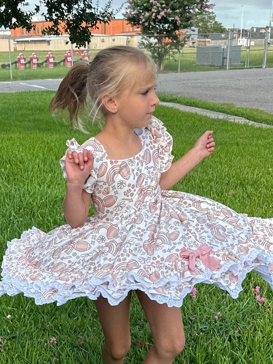 Lace and Ruffle Football Dress