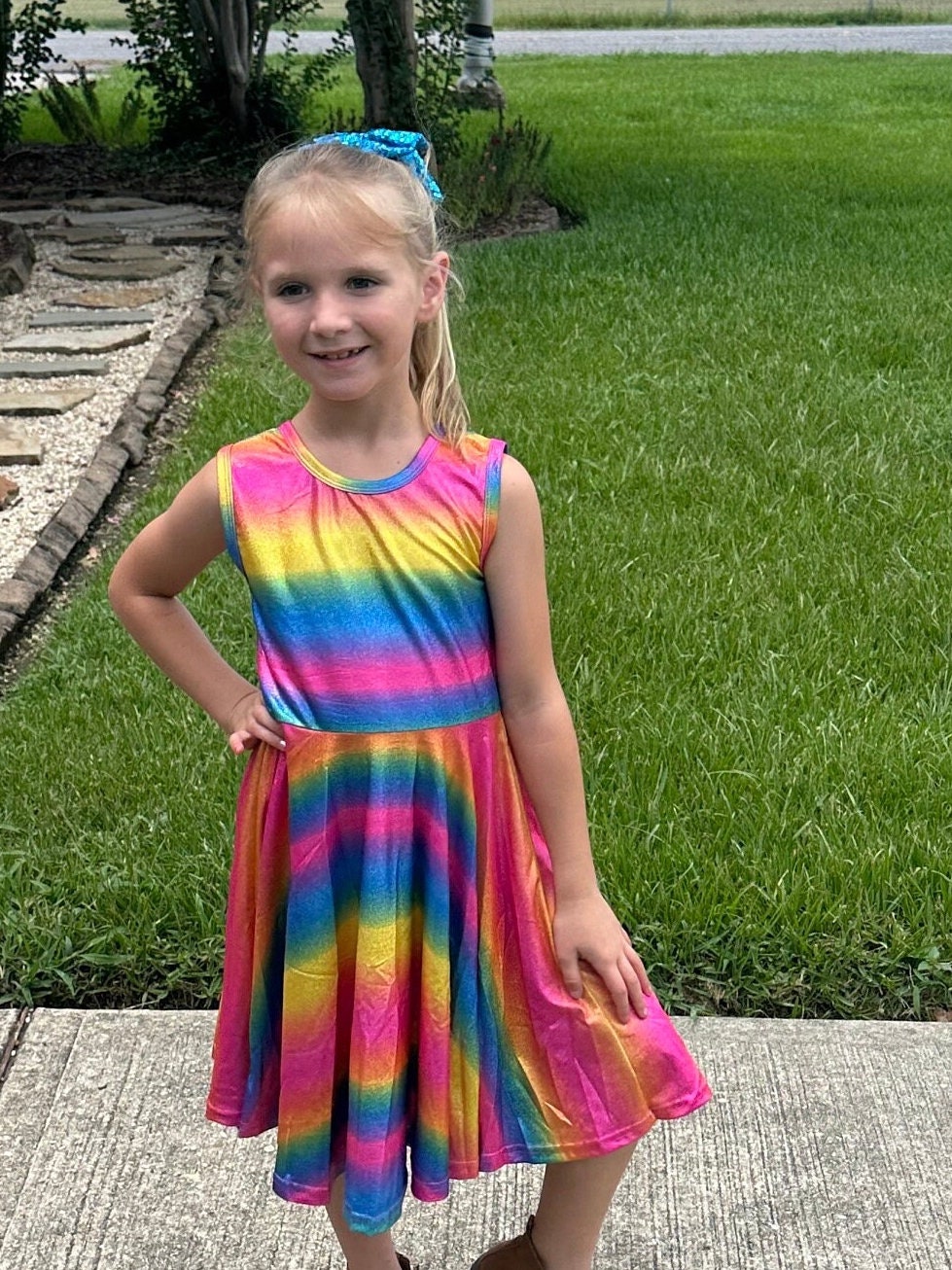 Rainbow SPARKLES twirl tank