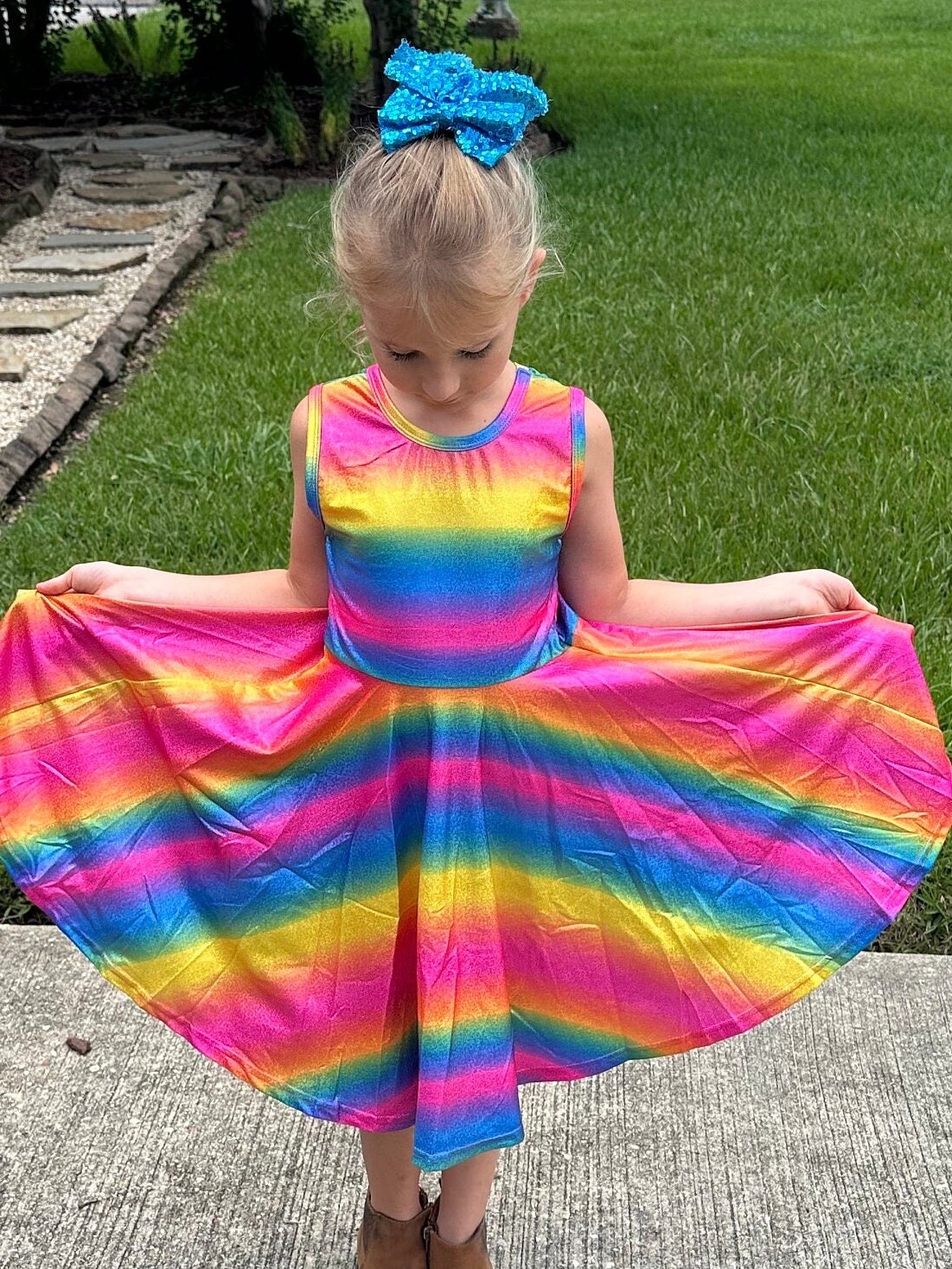 Rainbow SPARKLES twirl tank