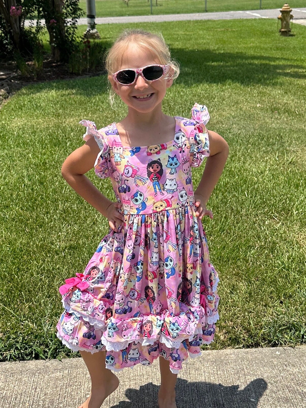 Pink Dollhouse Ruffle and Lace Twirl Dress