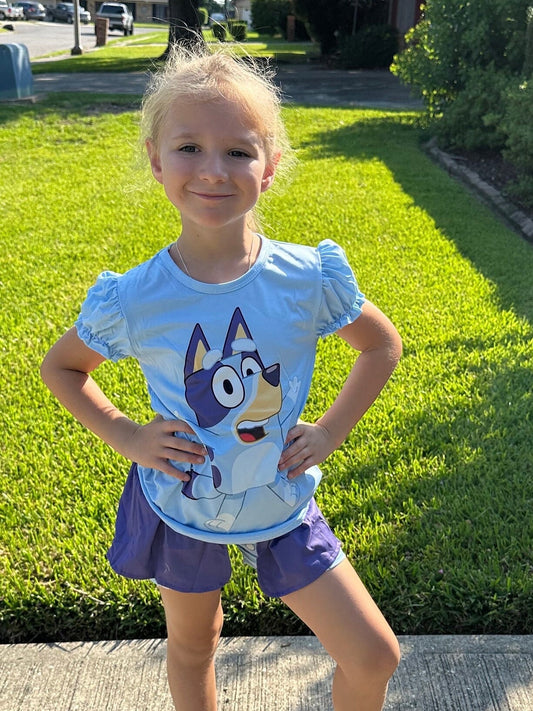 Blue Dog Short Set
