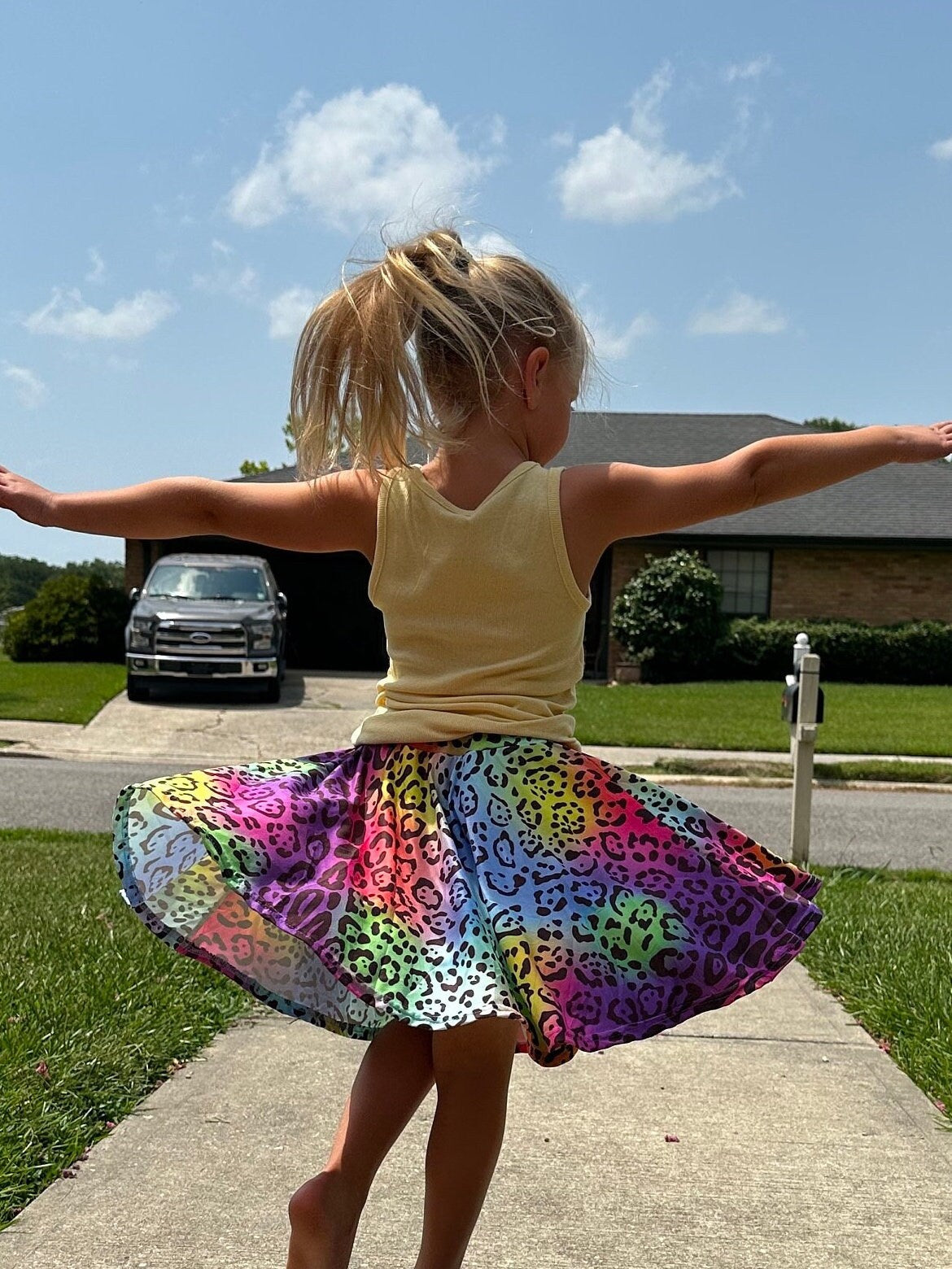 Rainbow Leopard Twirl Skort