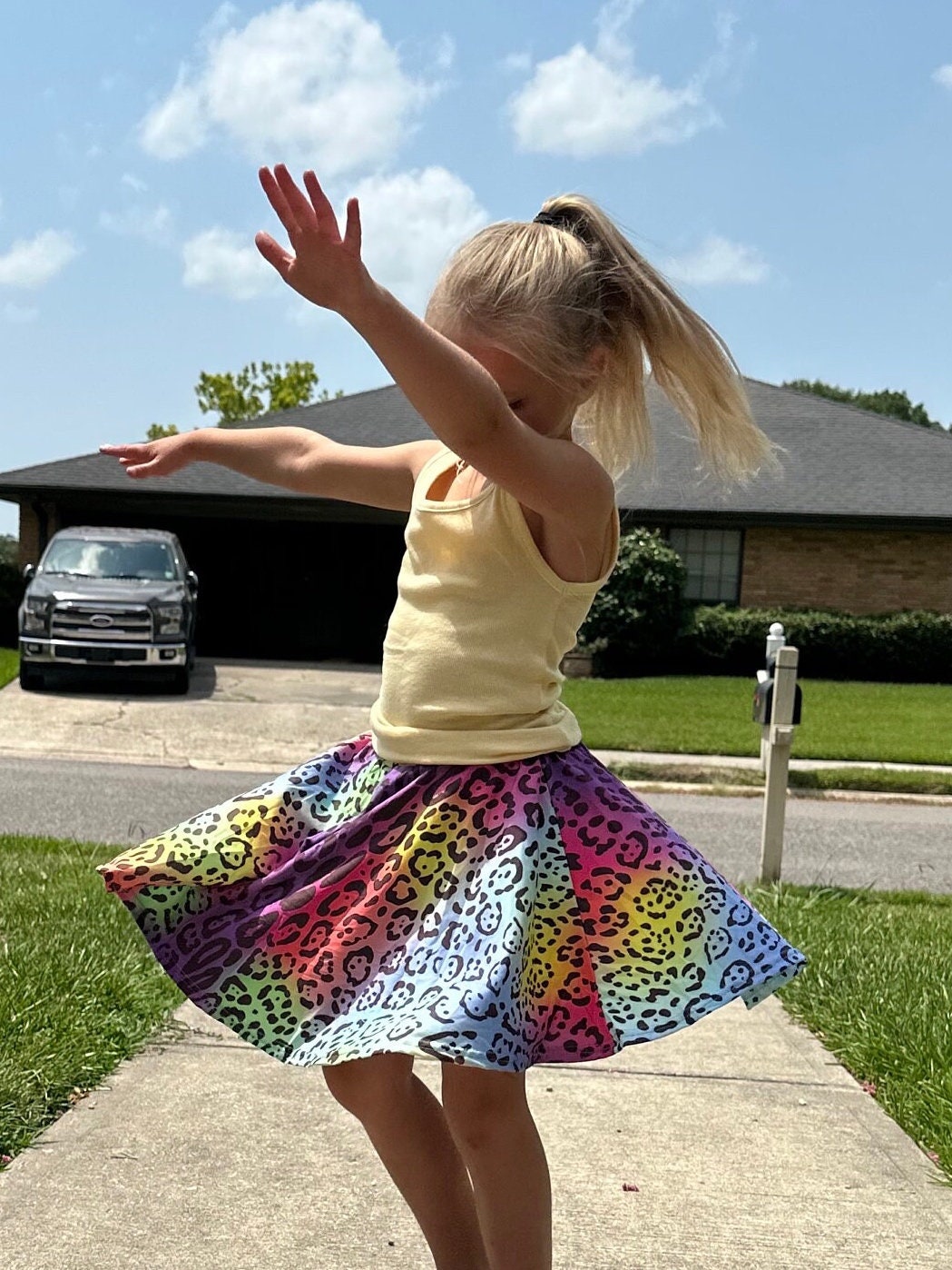 Rainbow Leopard Twirl Skort