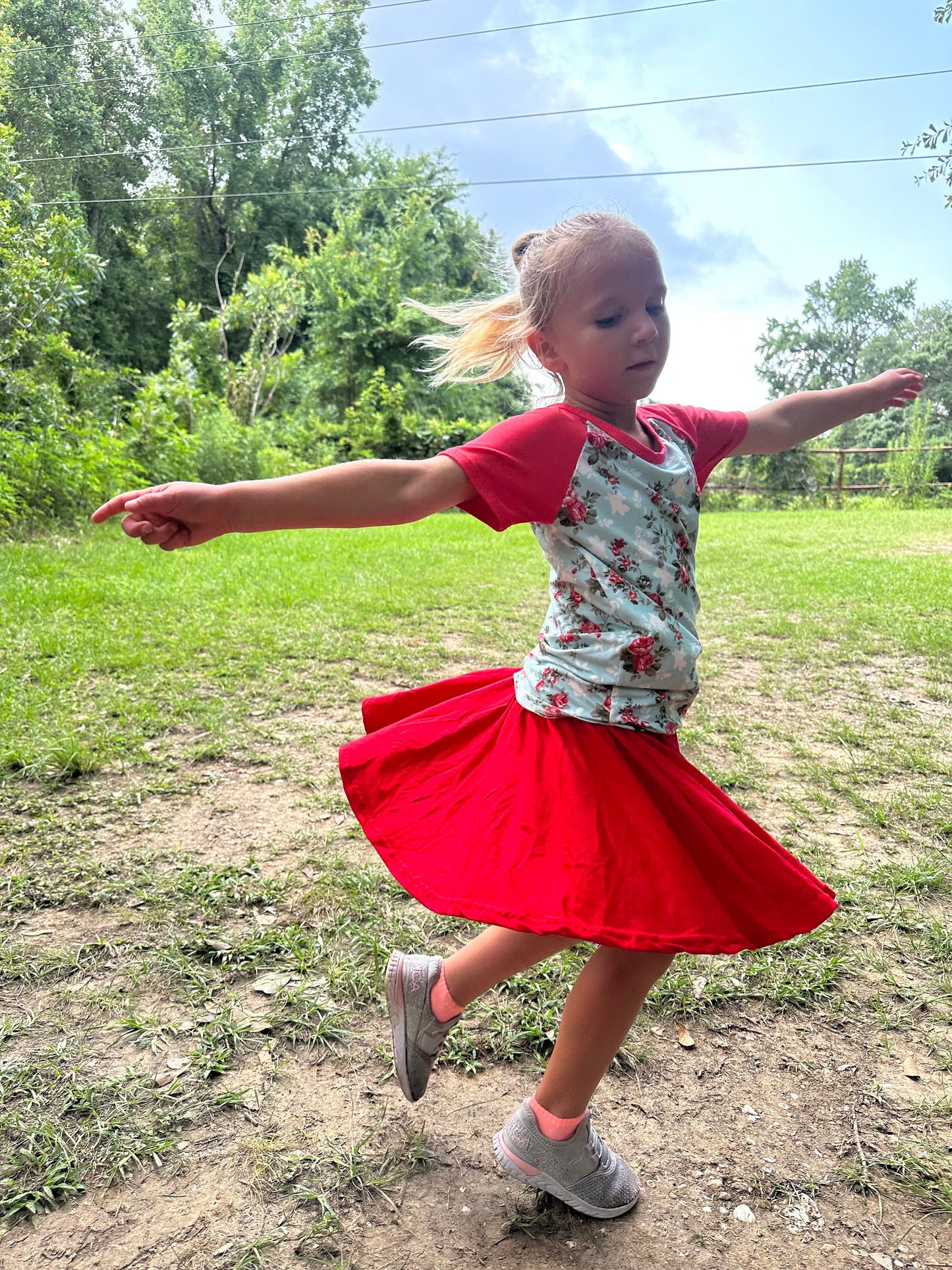 Red Twirl Skort