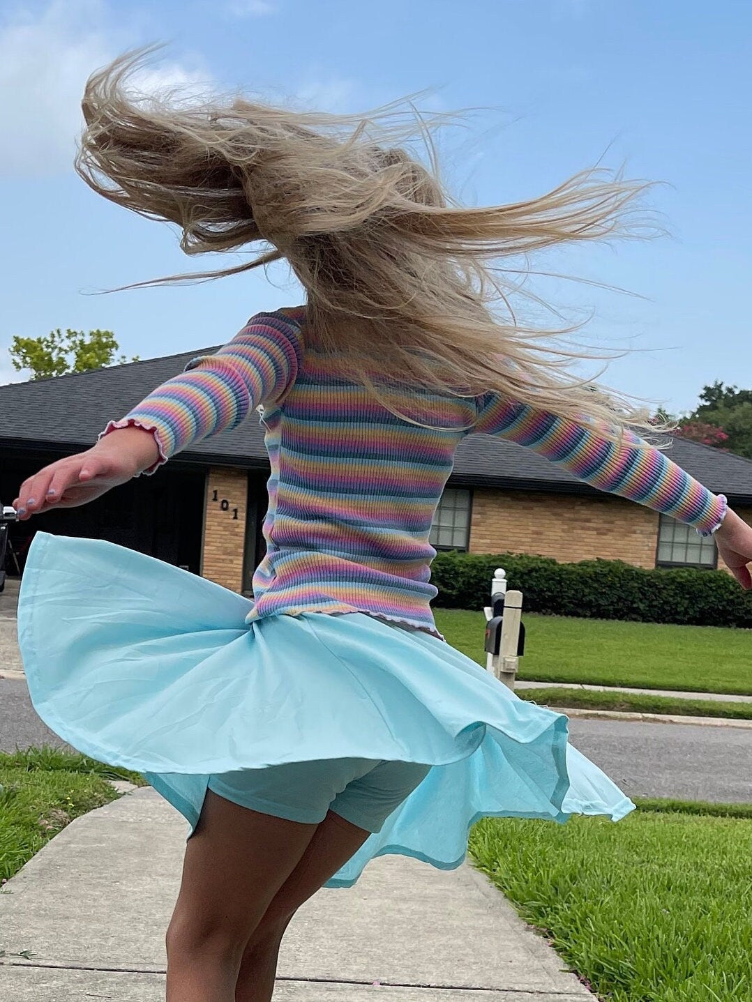 Light Blue Twirl Skort