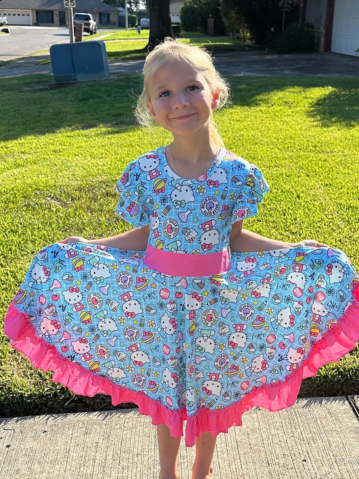 Kawaii Cat School Twirl Dress