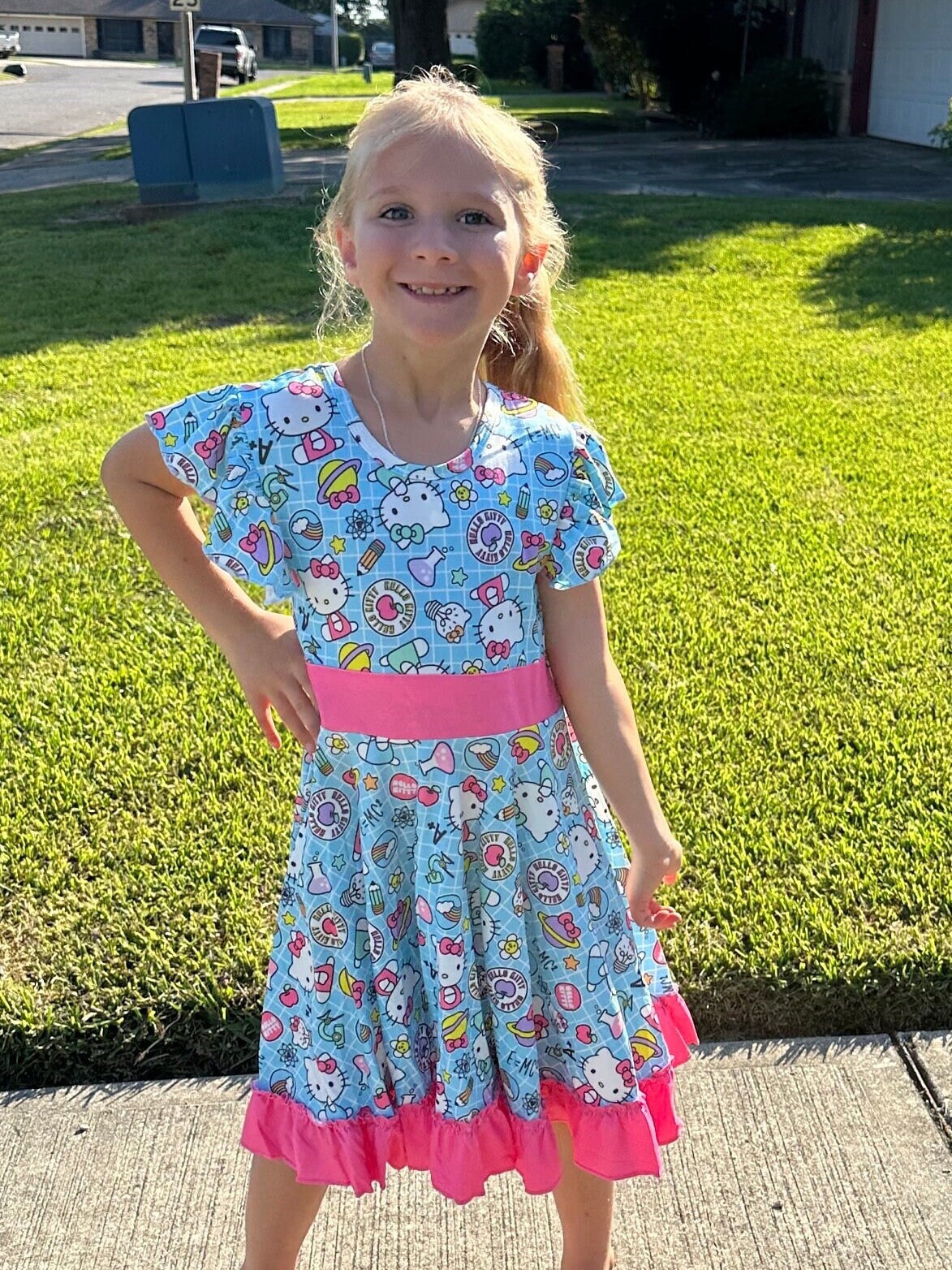 Kawaii Cat School Twirl Dress