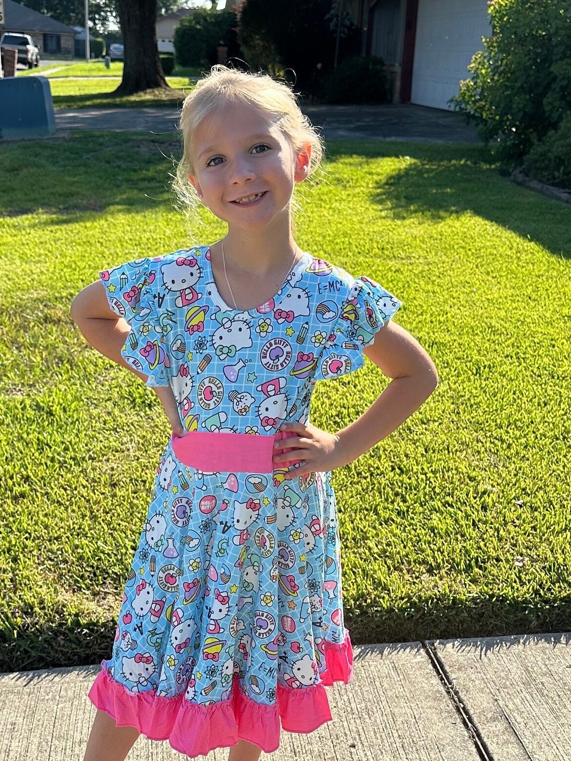 Kawaii Cat School Twirl Dress