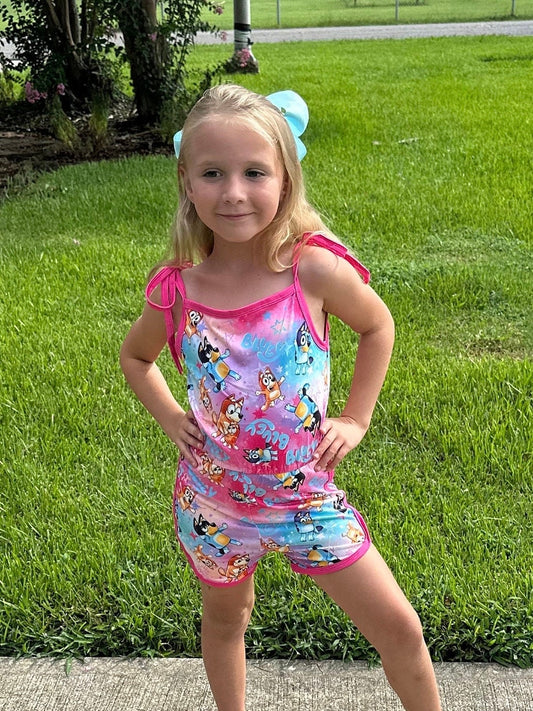 Blue Dog adjustable romper