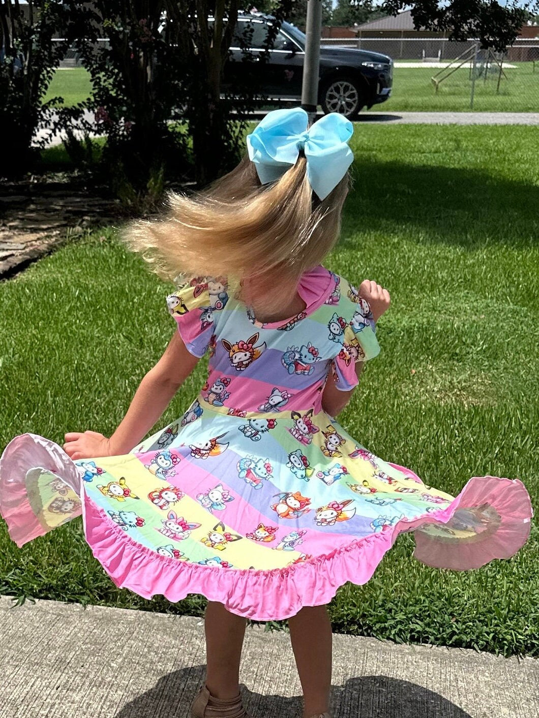 Kawaii Cat Pocket Characters Twirl Dress