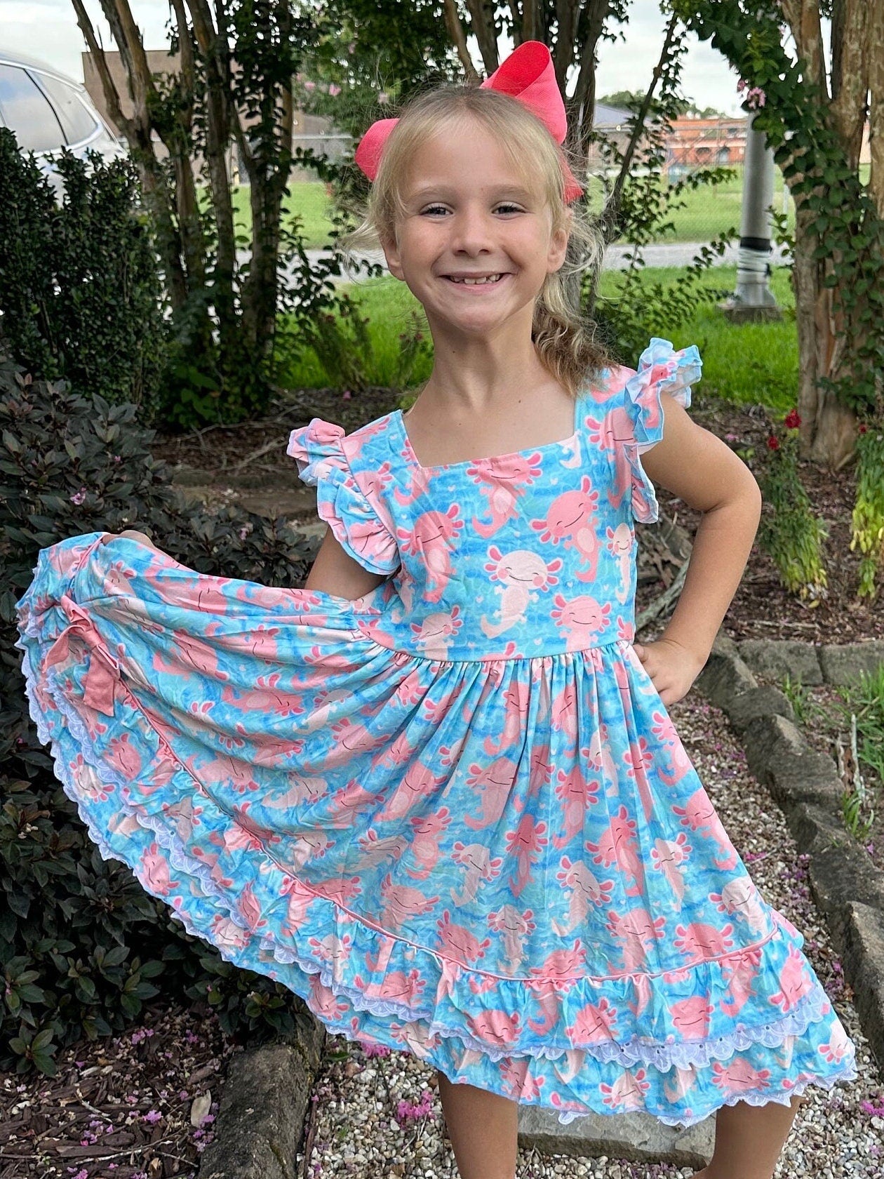 Ruffle and Lace Axolotl Twirl Dress