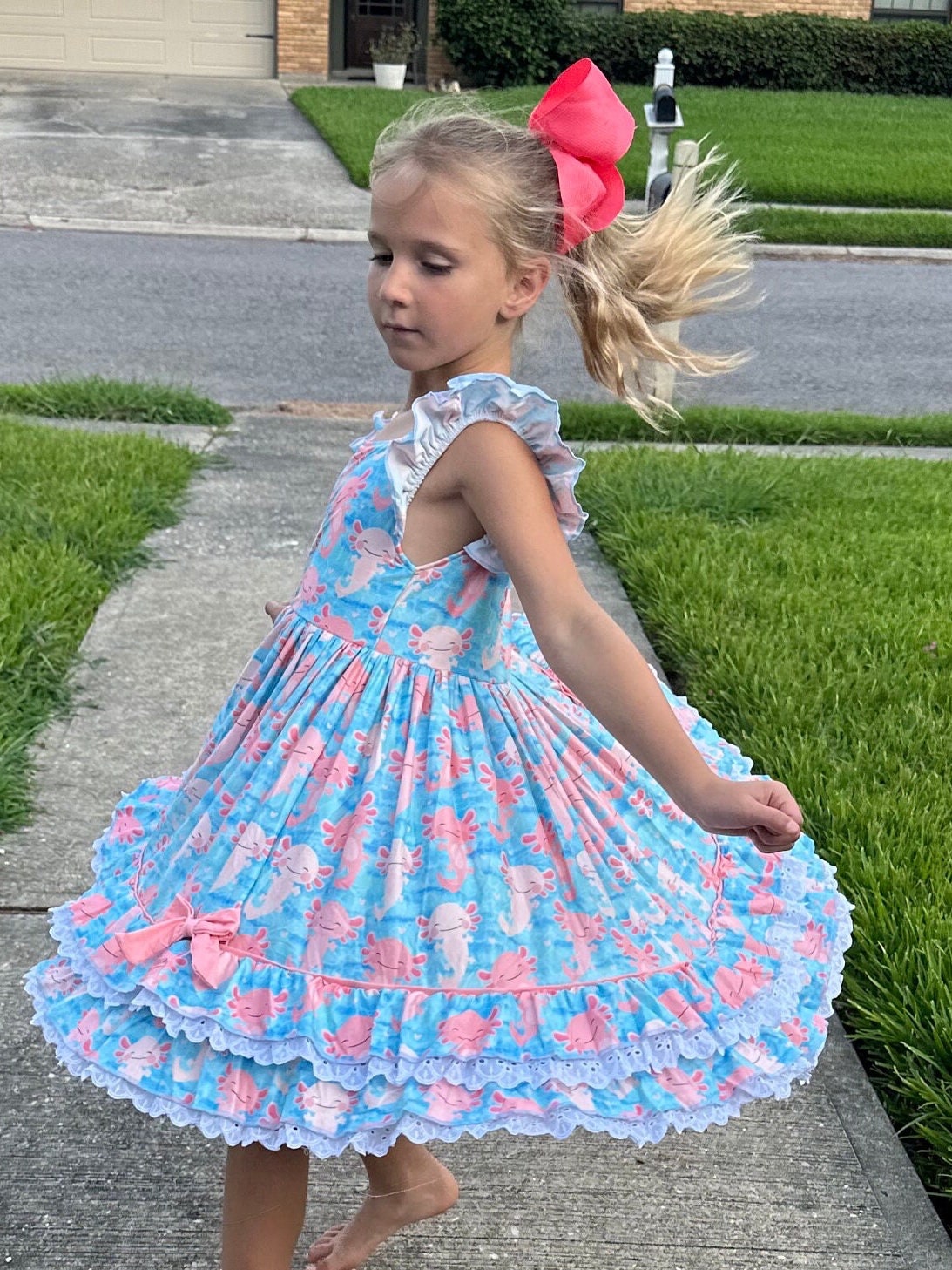 Ruffle and Lace Axolotl Twirl Dress