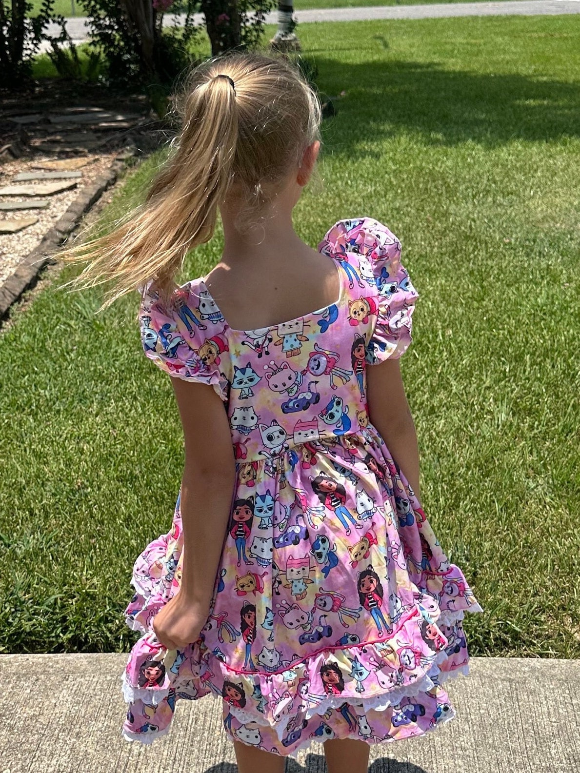 Pink Dollhouse Ruffle and Lace Twirl Dress