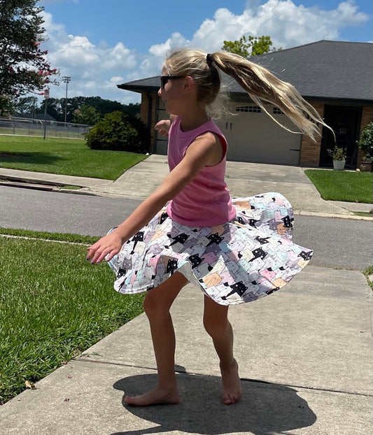 Chubby kawaii cats Twirl Skort