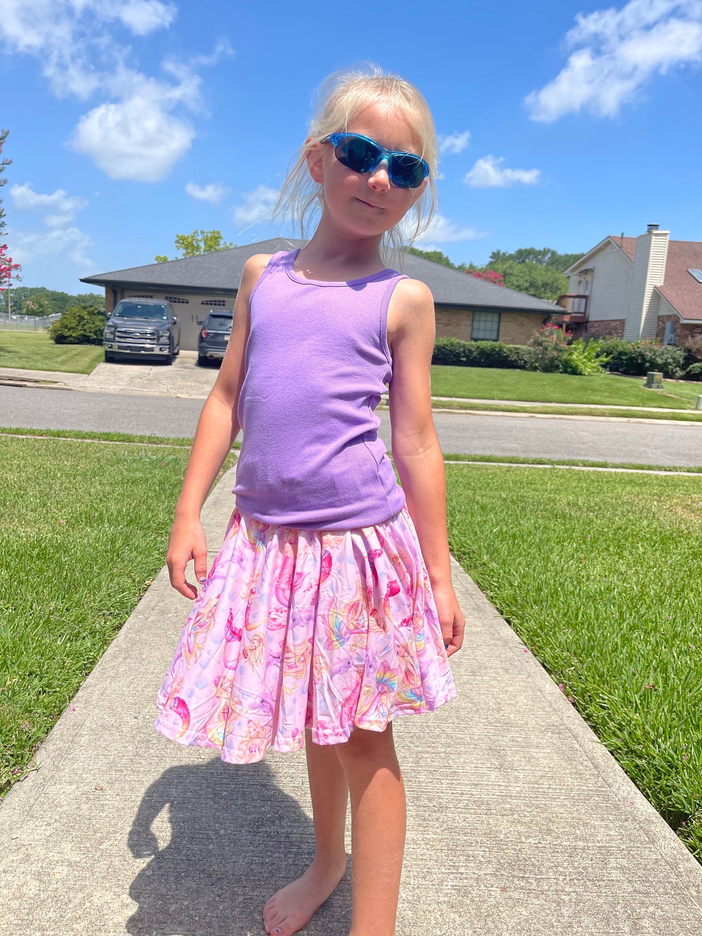 Pink doll mermaid Twirl Skort
