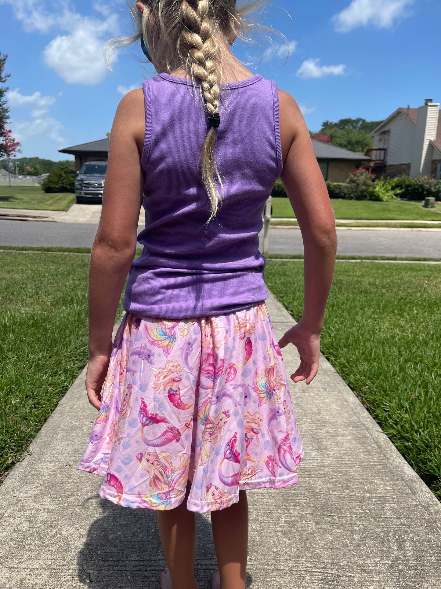 Pink doll mermaid Twirl Skort