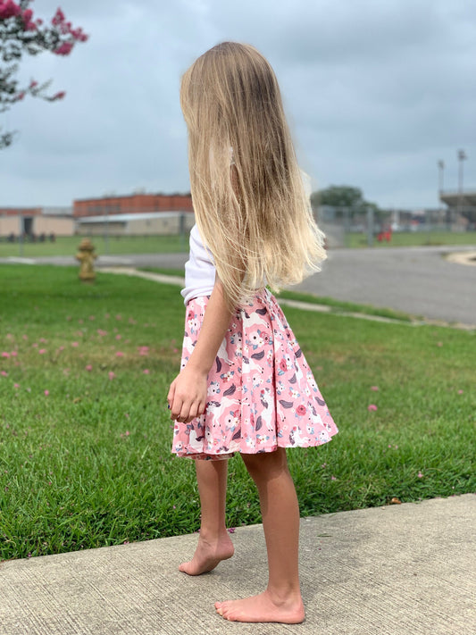 Floral Unicorn Twirl Skort