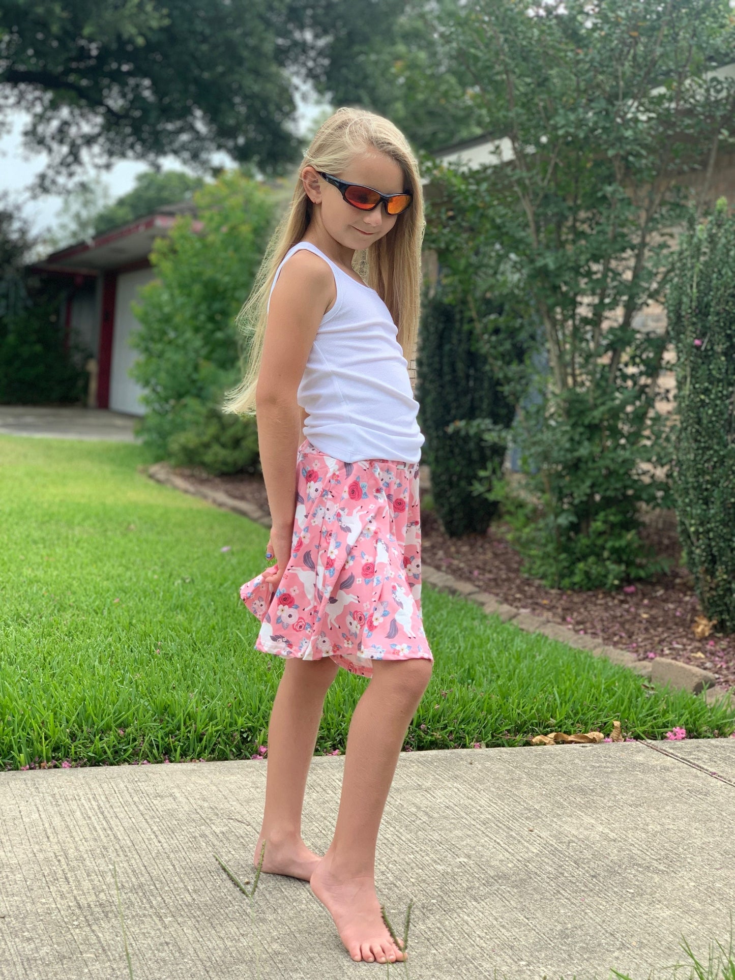 Floral Unicorn Twirl Skort