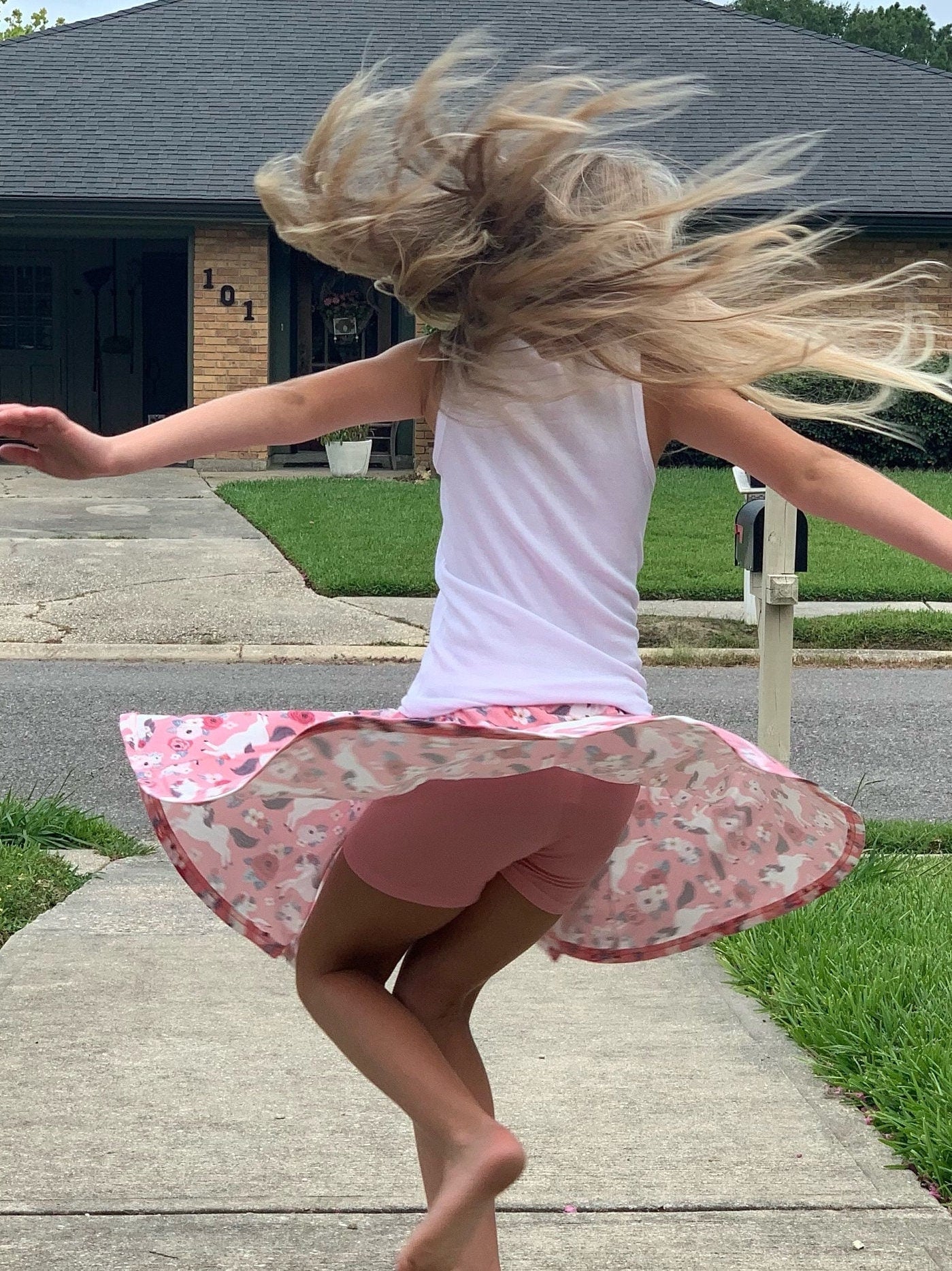 Floral Unicorn Twirl Skort