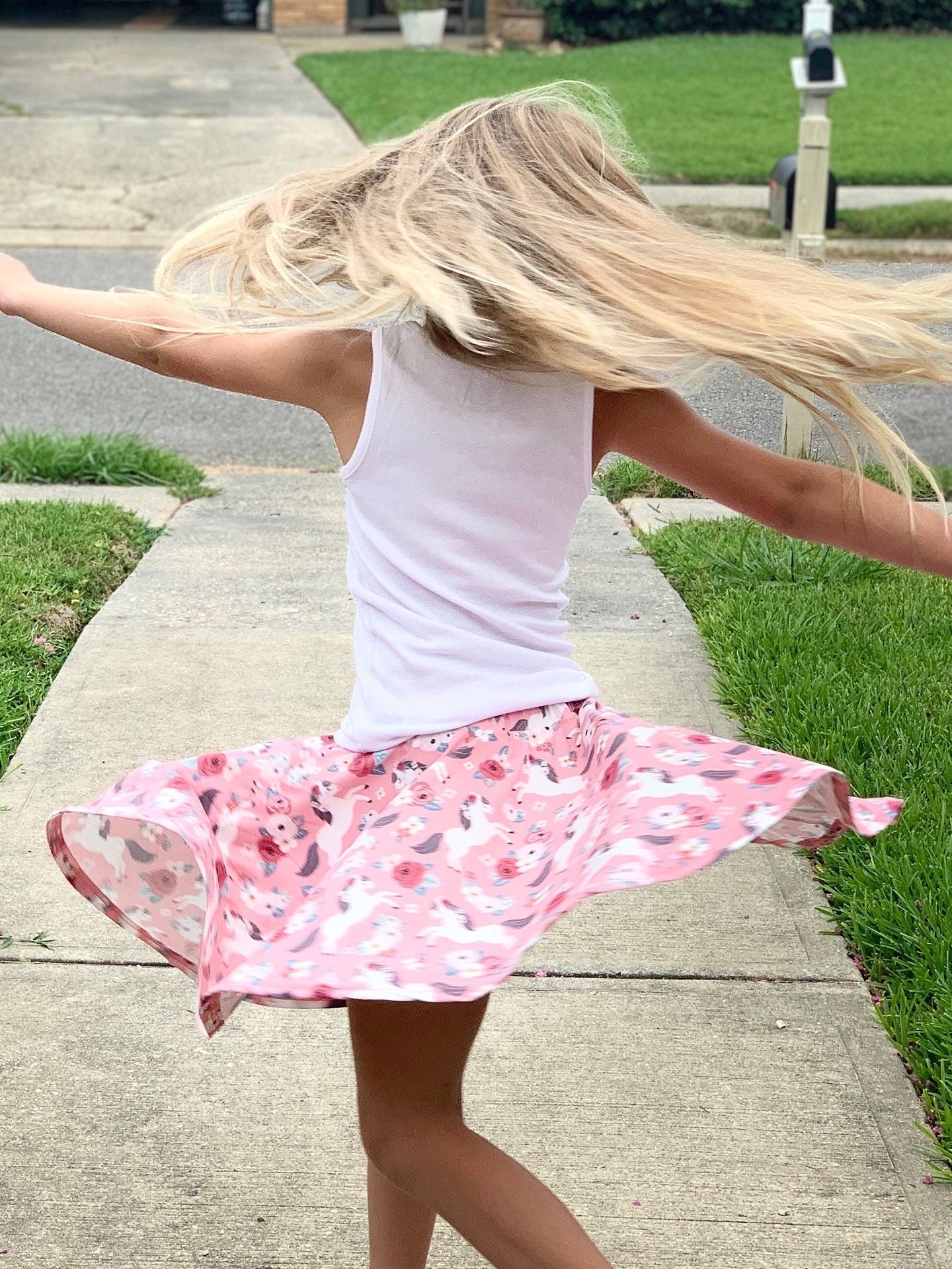 Floral Unicorn Twirl Skort