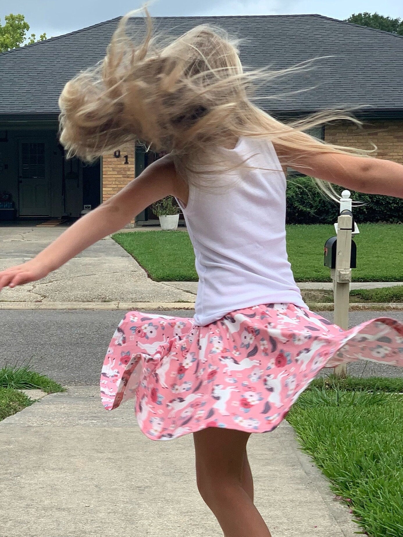 Floral Unicorn Twirl Skort