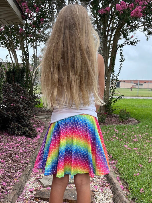Mermaid scales Skort with shorts