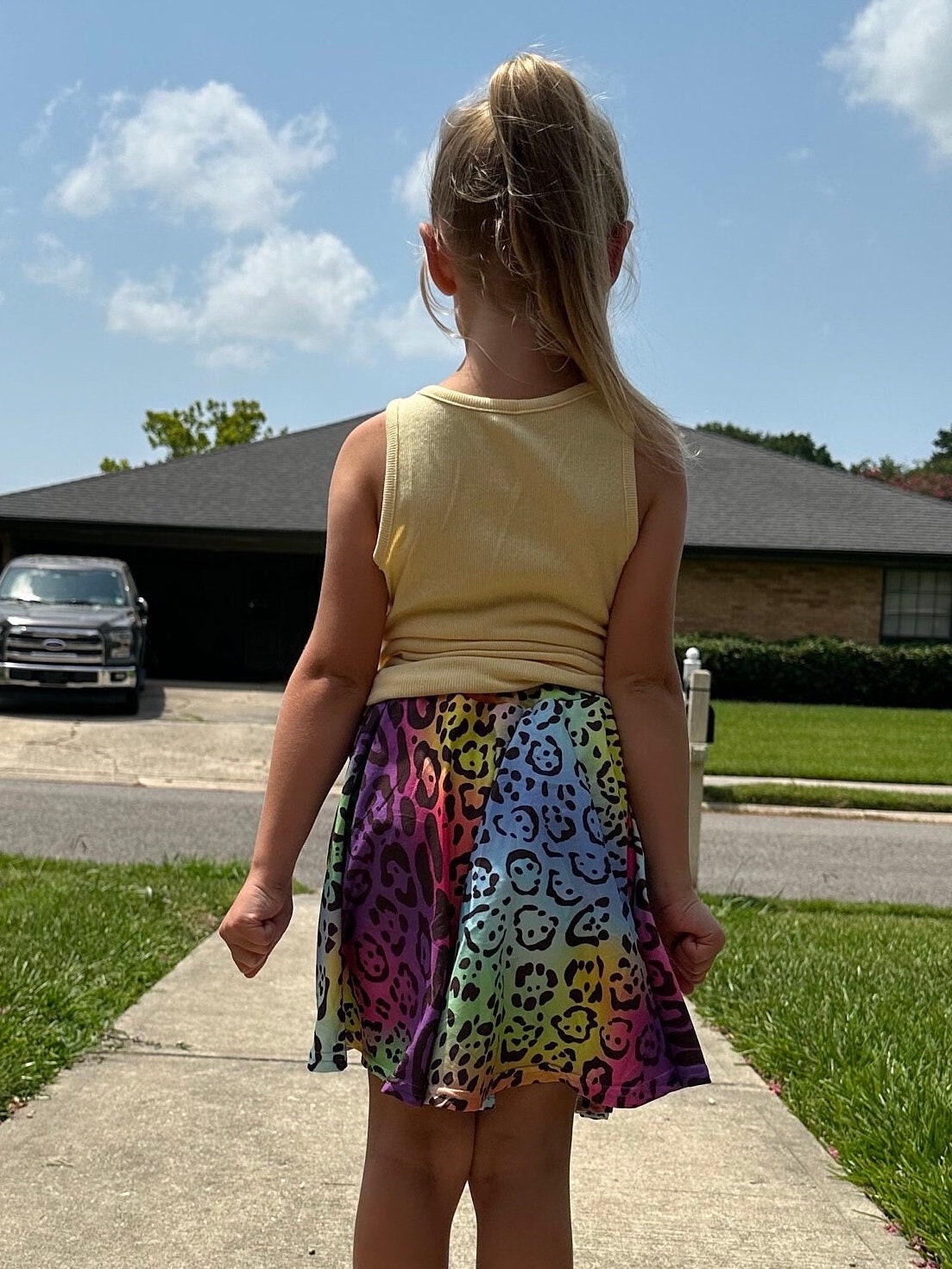 Rainbow Leopard Twirl Skort