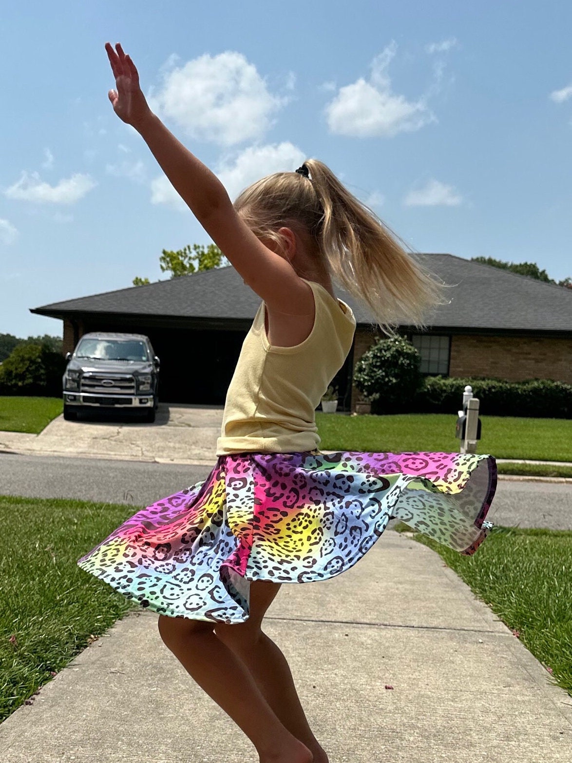 Rainbow Leopard Twirl Skort