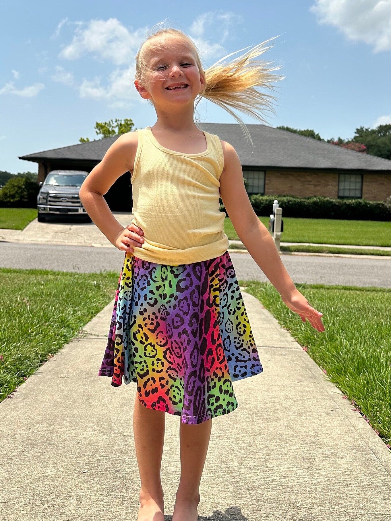 Rainbow Leopard Twirl Skort