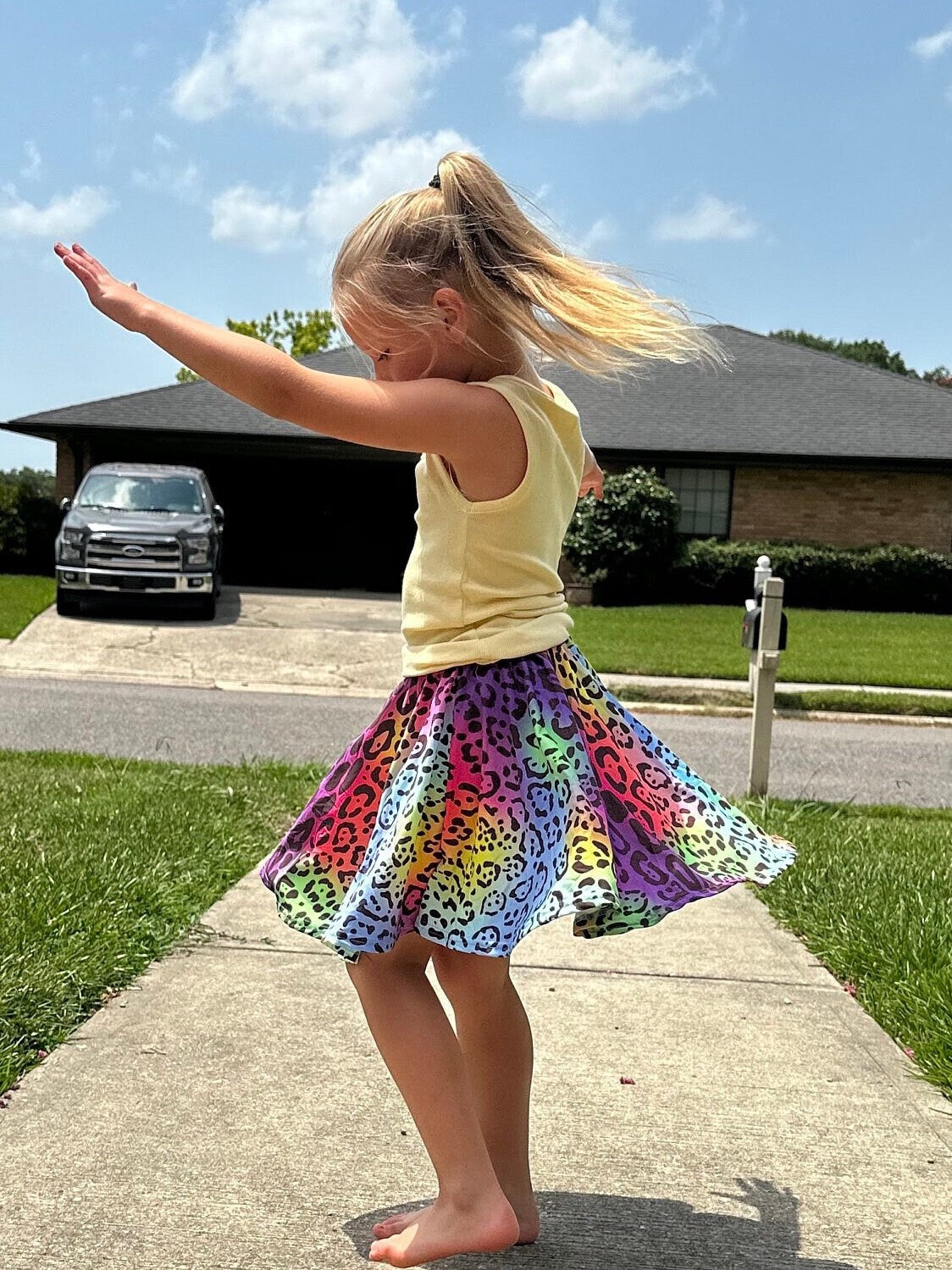 Rainbow Leopard Twirl Skort