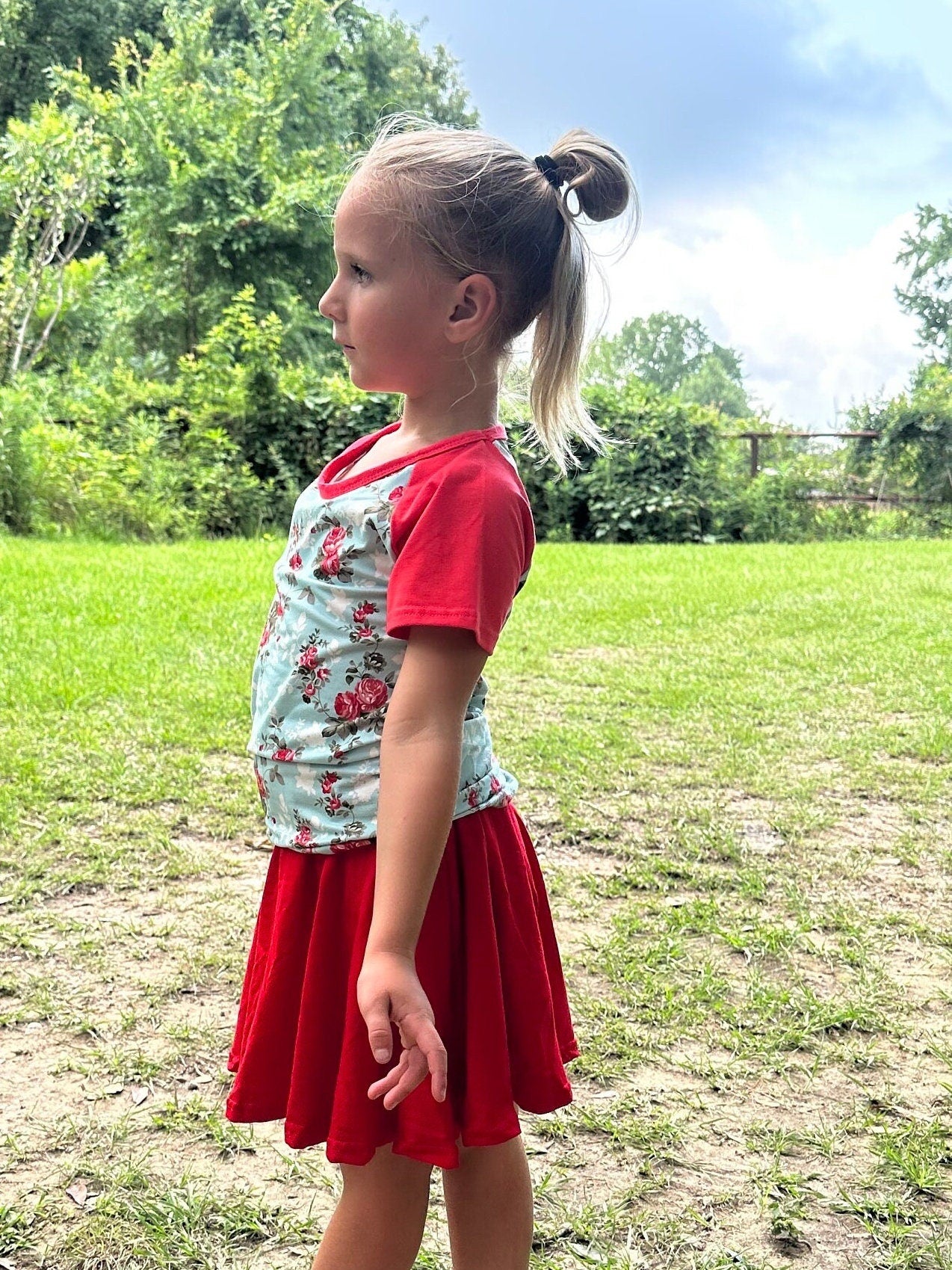 Red Twirl Skort