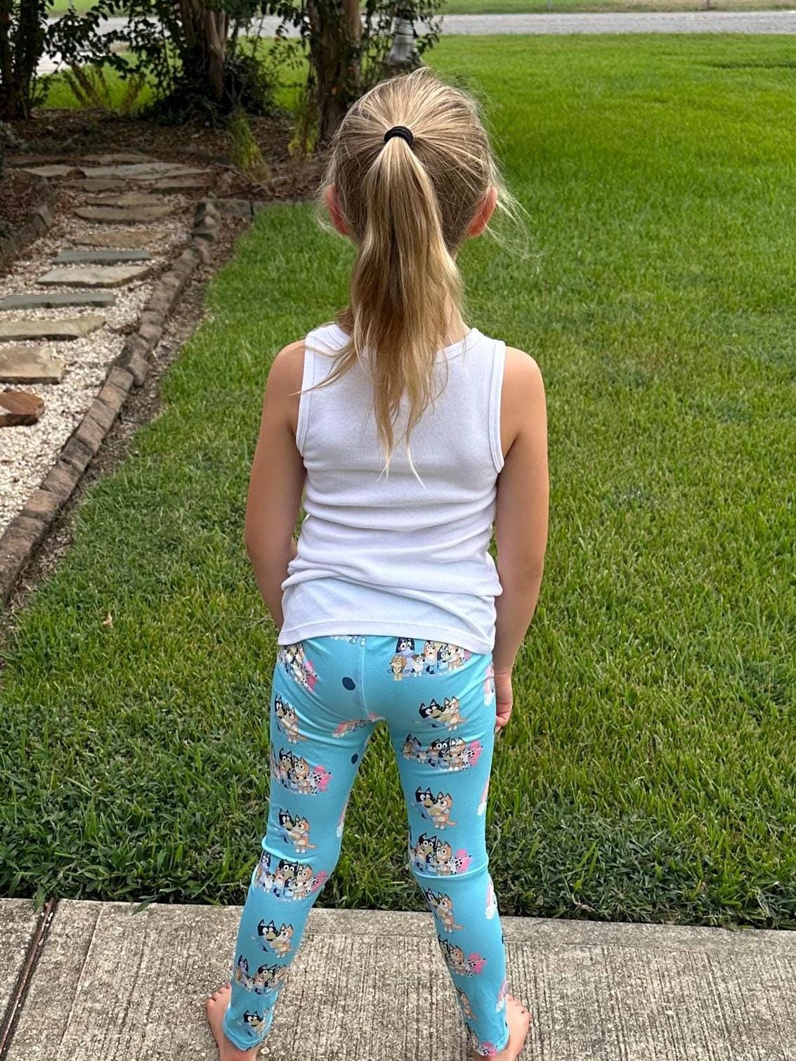 Blue Dog Rainbows Leggings