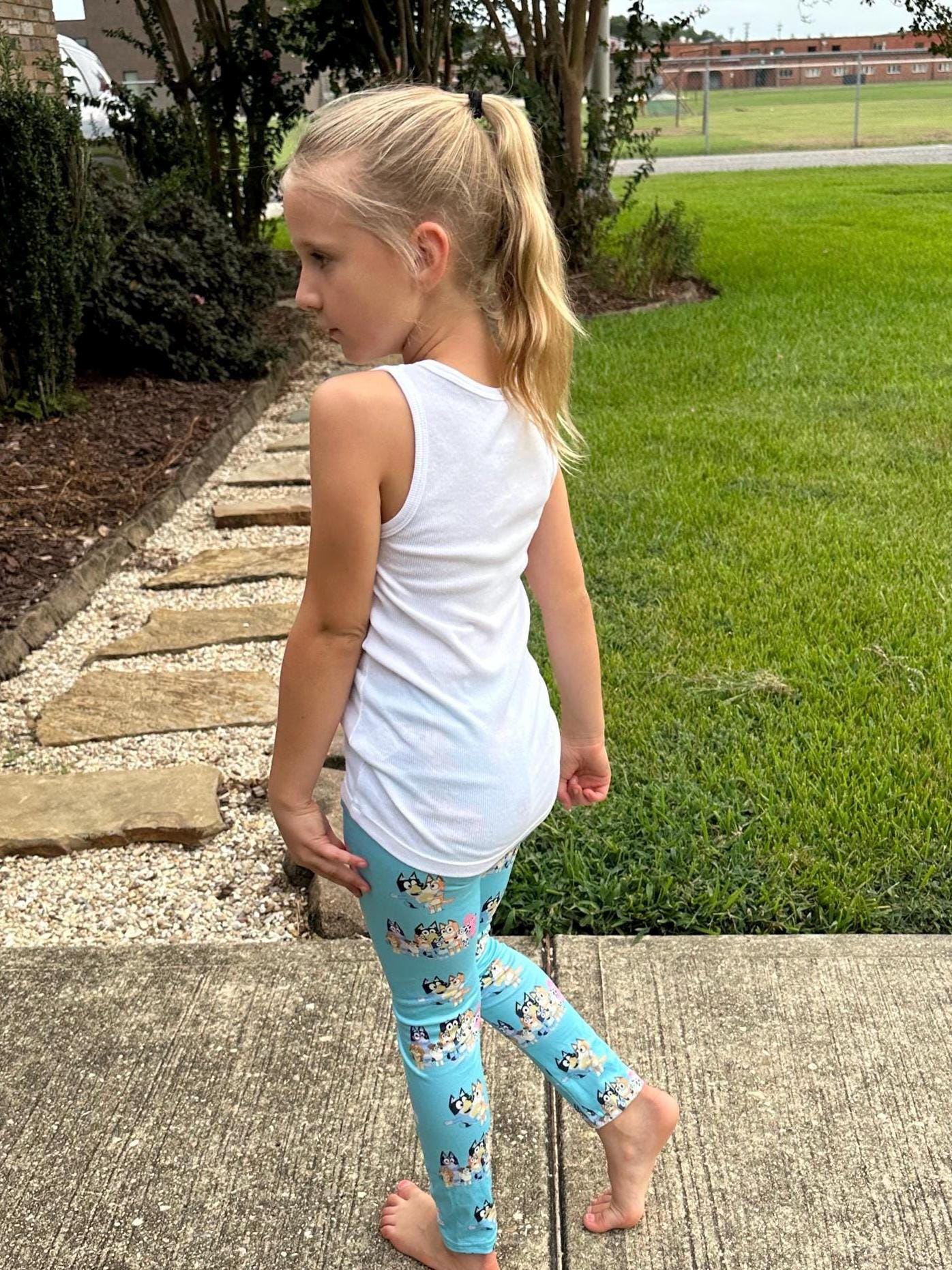 Blue Dog Rainbows Leggings