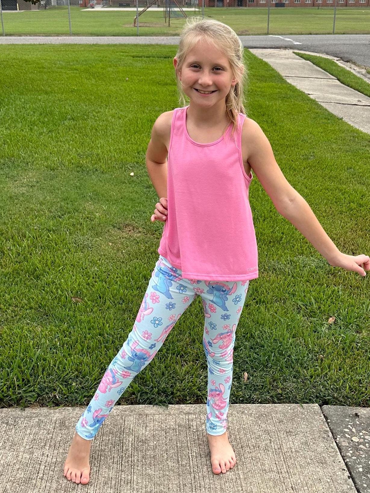 Blue Alien and Friend Leggings