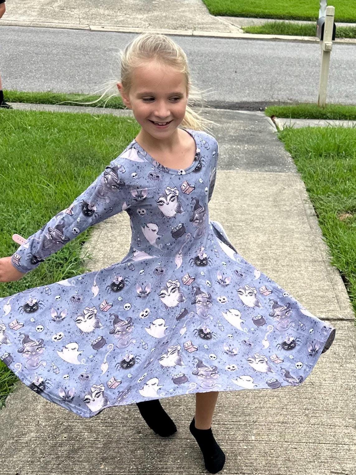 Bats, cats and Halloween fun twirl dress