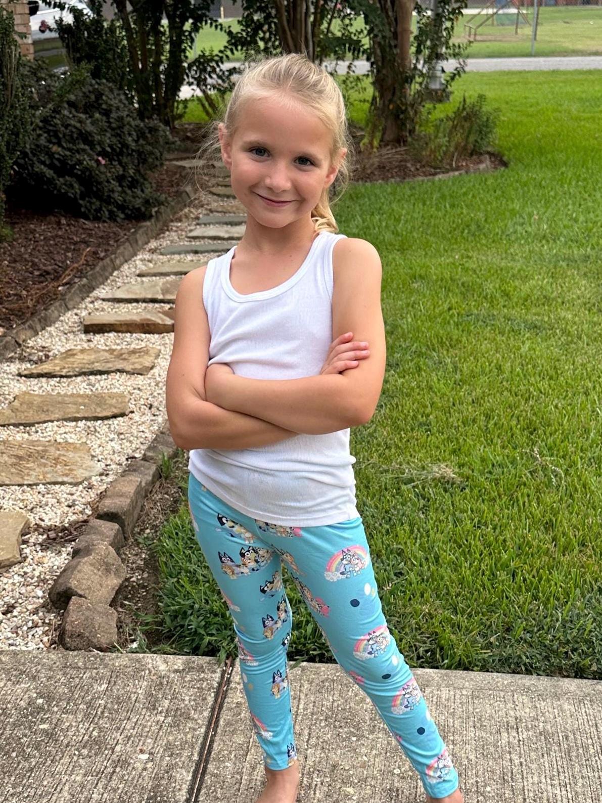 Blue Dog Rainbows Leggings