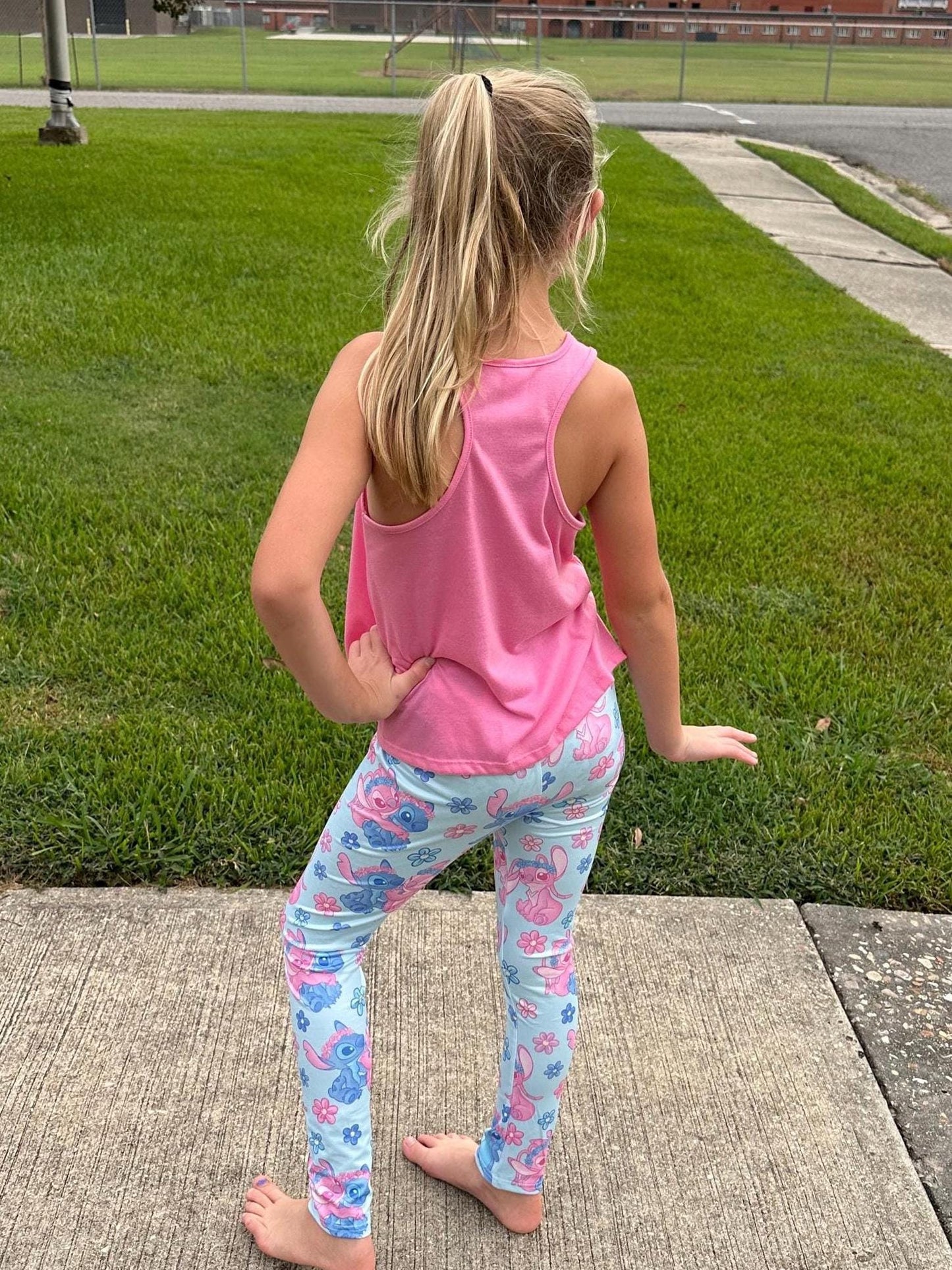 Blue Alien and Friend Leggings