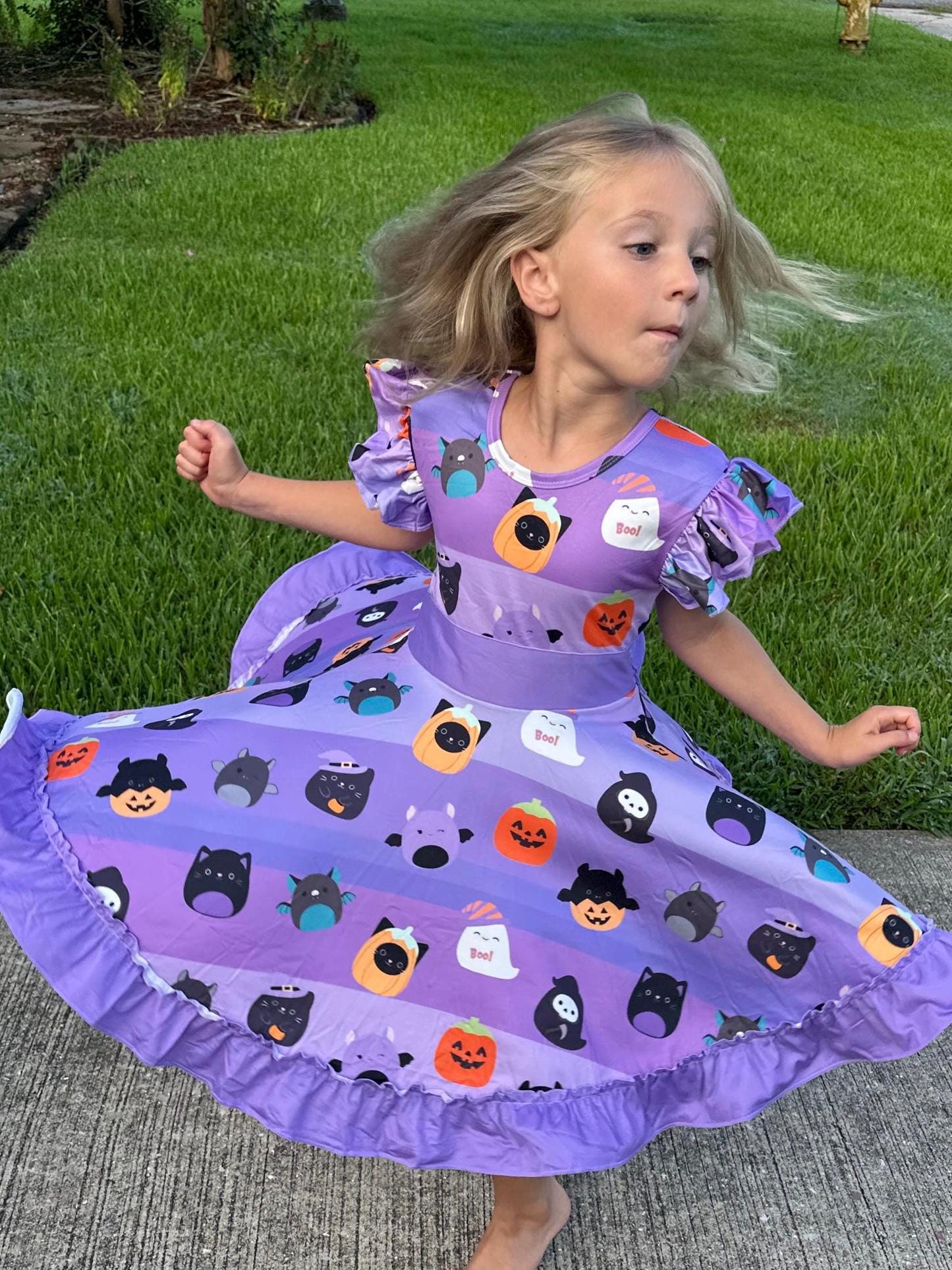 Halloween Squish Bow Back Twirl Dress