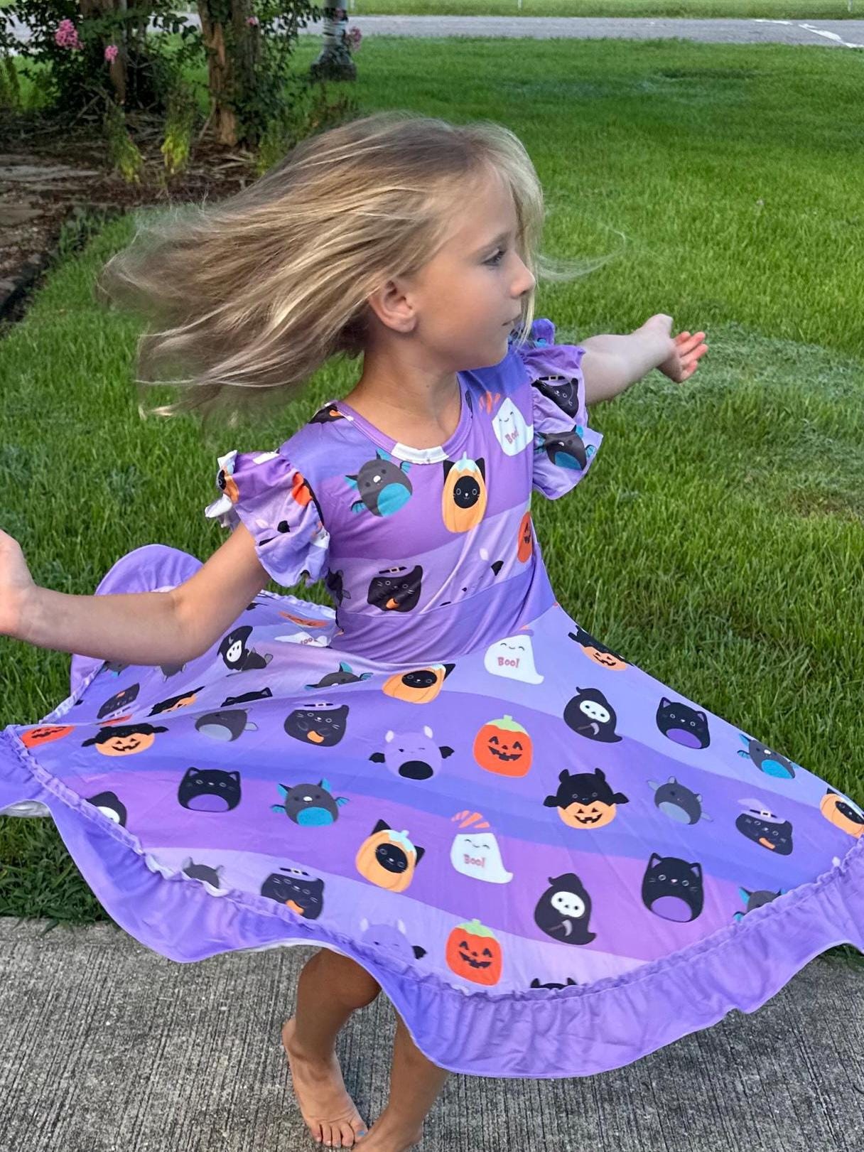 Halloween Squish Bow Back Twirl Dress