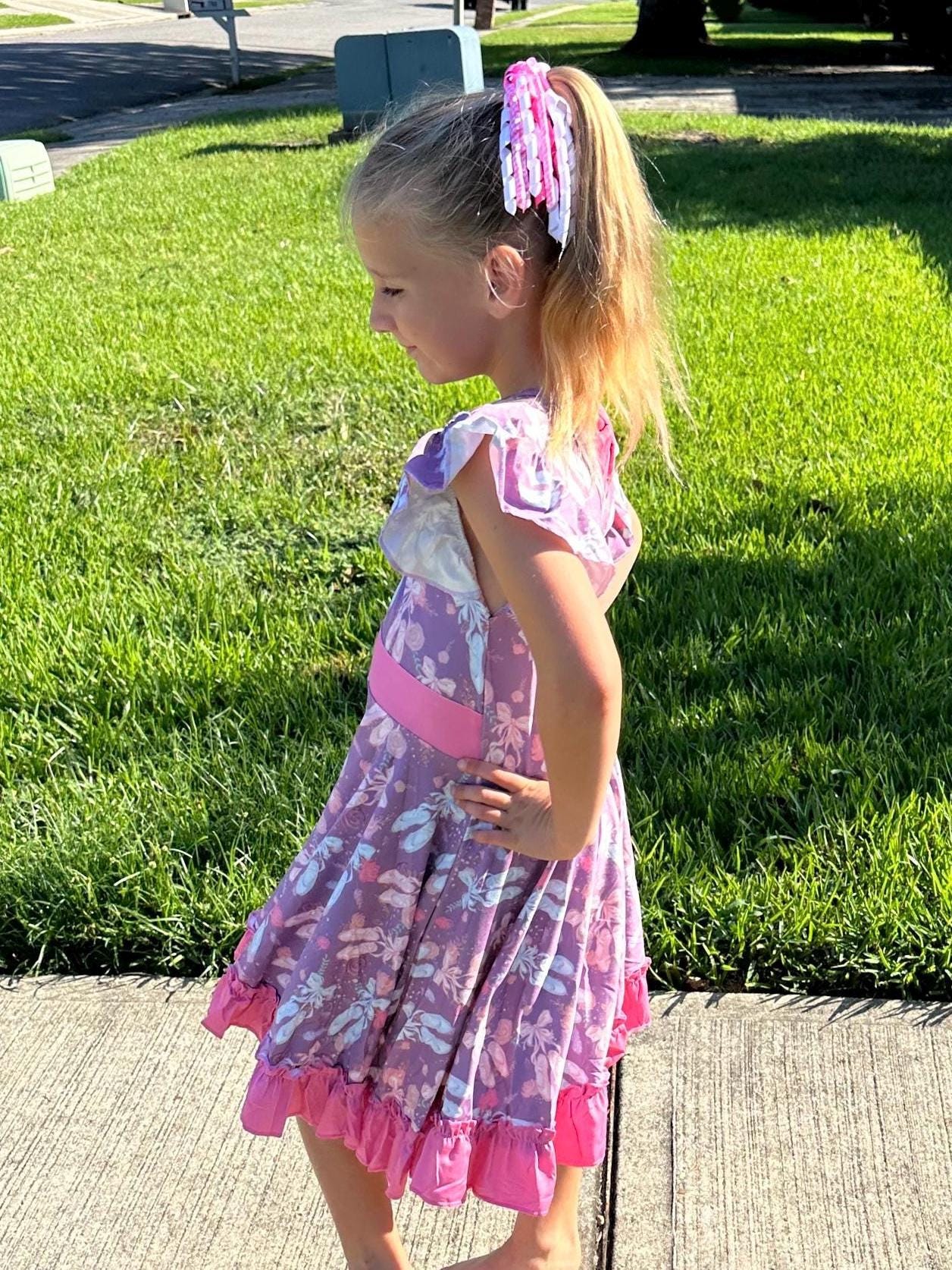 Floral Ballet Bow Back Twirl Dress
