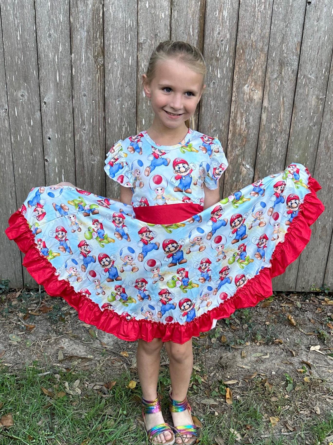 Italian Brothers Bow Back Twirl Dress