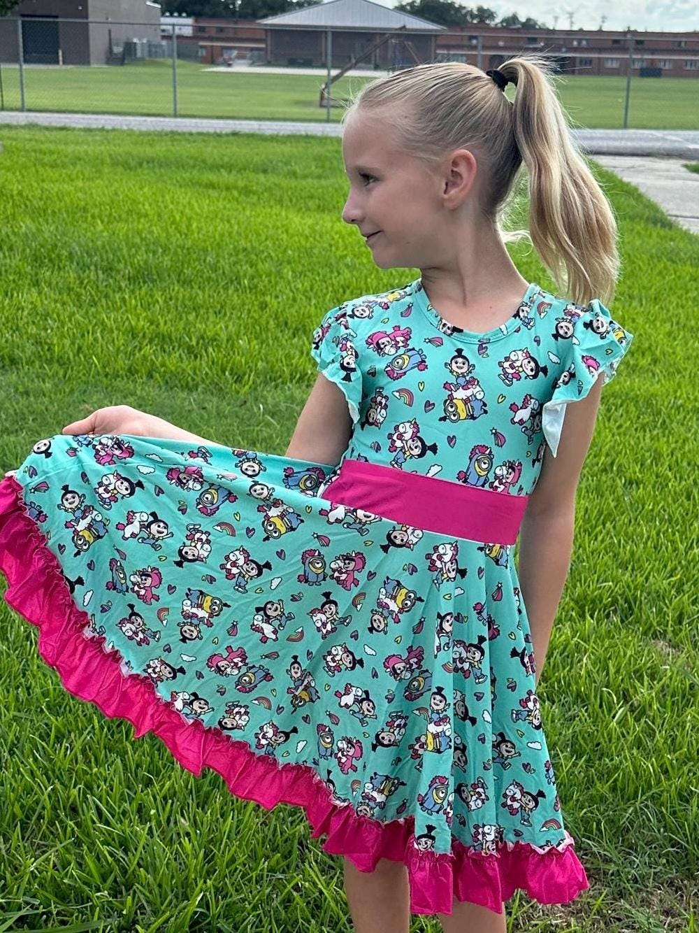Supervillian Minis Bow Back Twirl Dress
