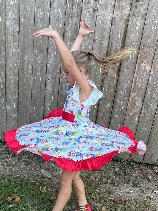 Italian Brothers Bow Back Twirl Dress