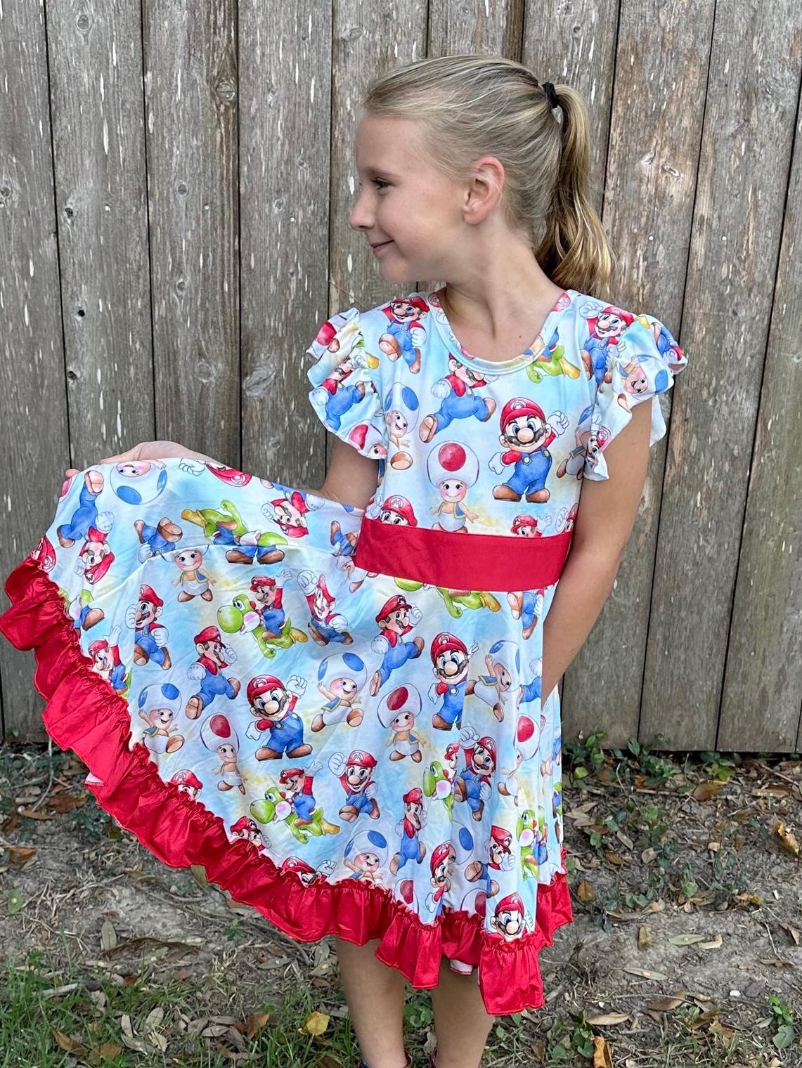 Italian Brothers Bow Back Twirl Dress