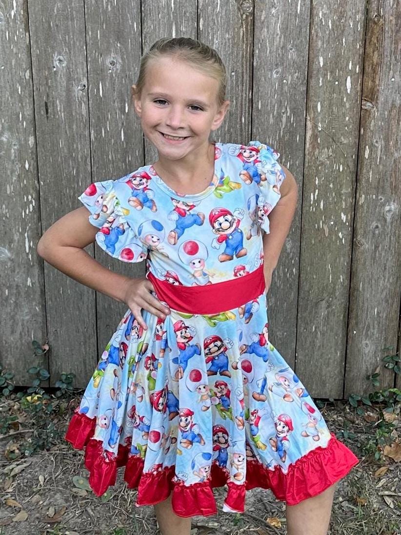 Italian Brothers Bow Back Twirl Dress